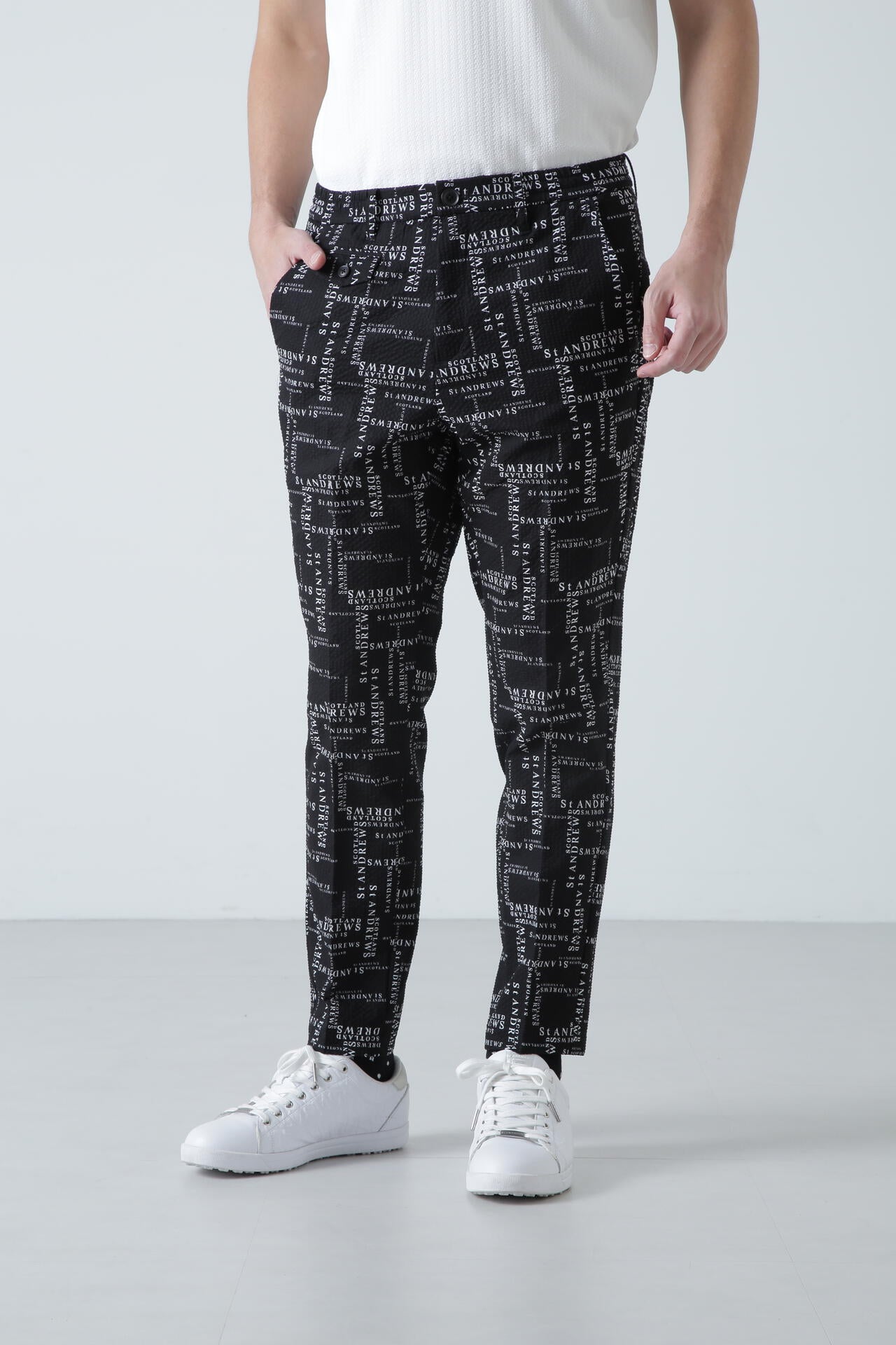 ランダムロゴプリントパンツ (MENS)