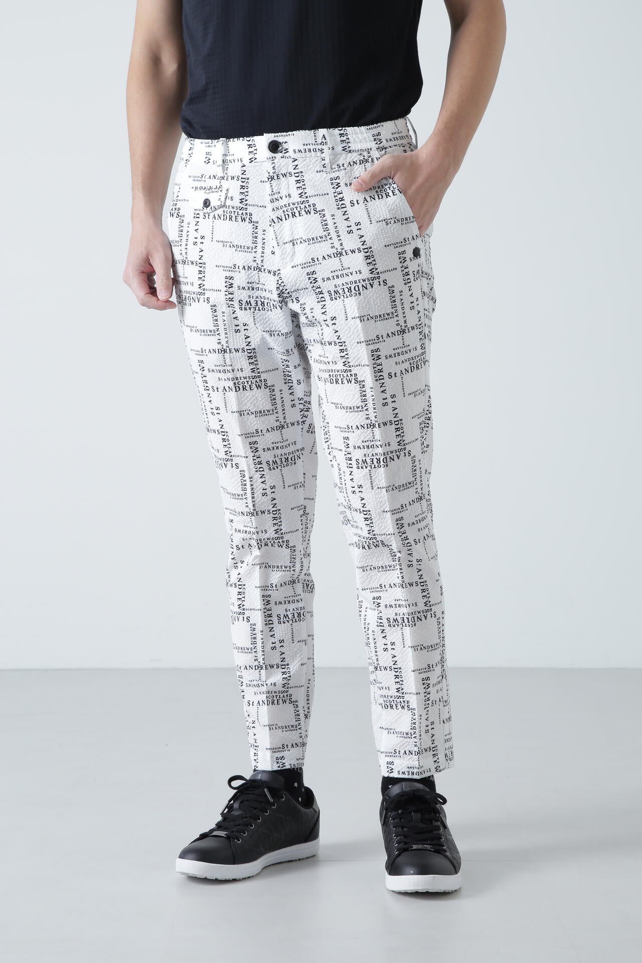 ランダムロゴプリントパンツ (MENS)
