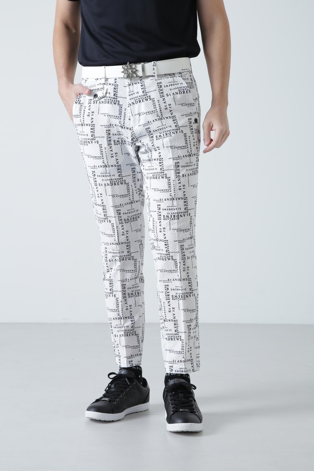 ランダムロゴプリントパンツ (MENS)