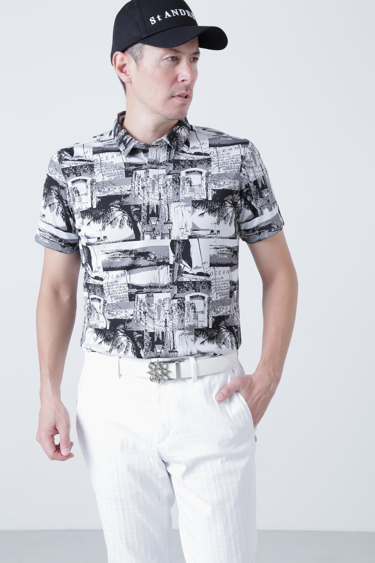 新品 定価3.4万　セントアンドリュース セットアップ　シャツ　パンツ 総柄 042-4160201-06.jpg