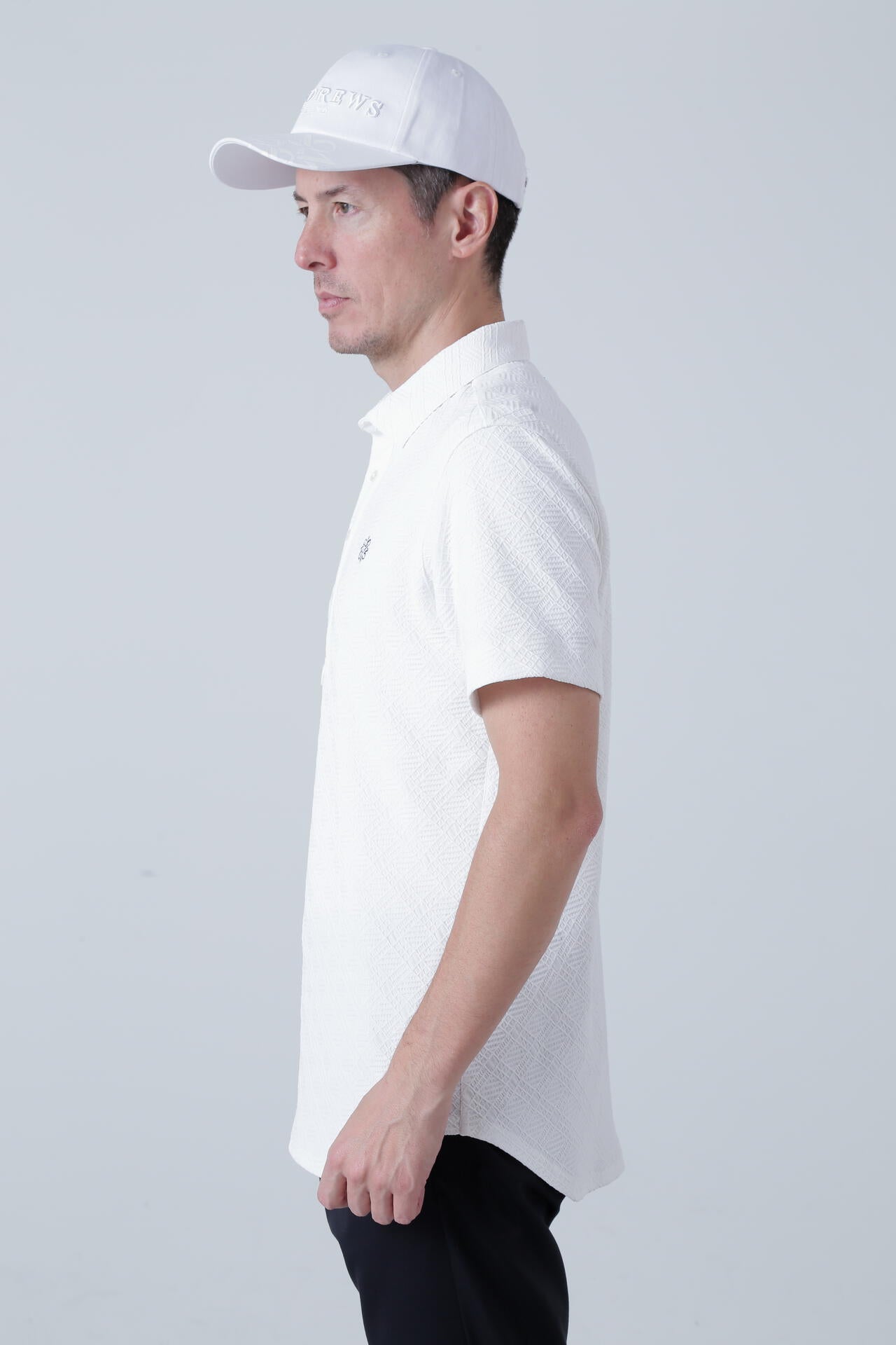 菱形ジャガード 半袖シャツ (MENS)