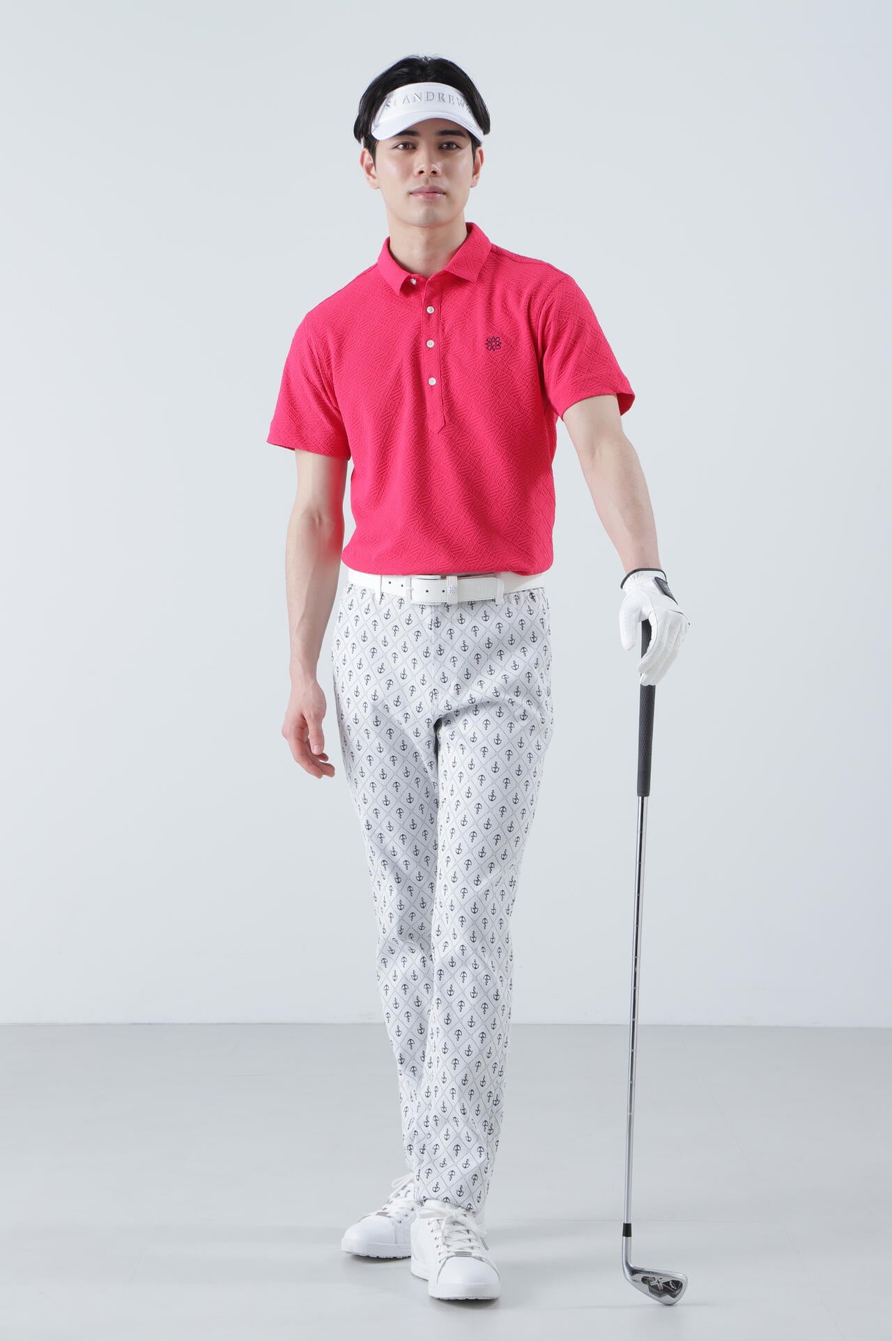 菱形ジャガード 半袖シャツ (MENS)