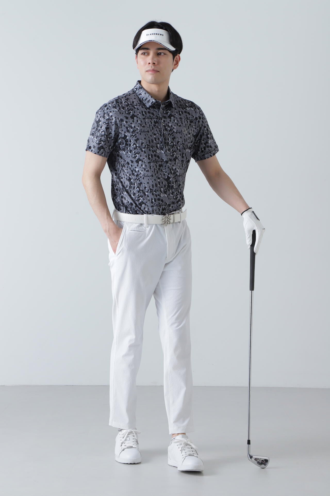マリンシールプリント半袖ポロシャツ (MENS)