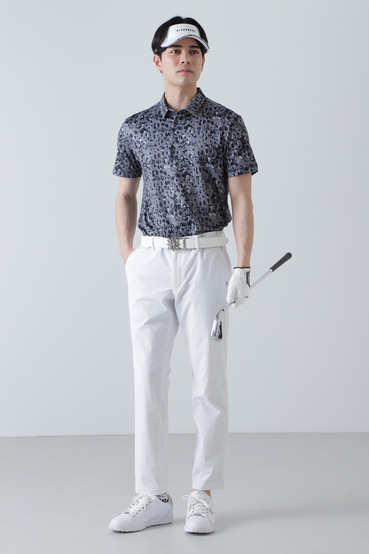 マリンシールプリント半袖ポロシャツ (MENS)
