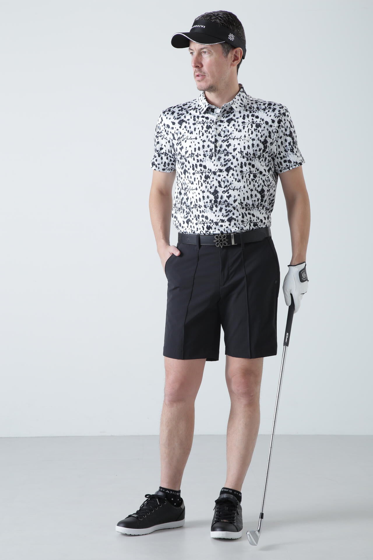 マリンシールプリント半袖ポロシャツ (MENS)