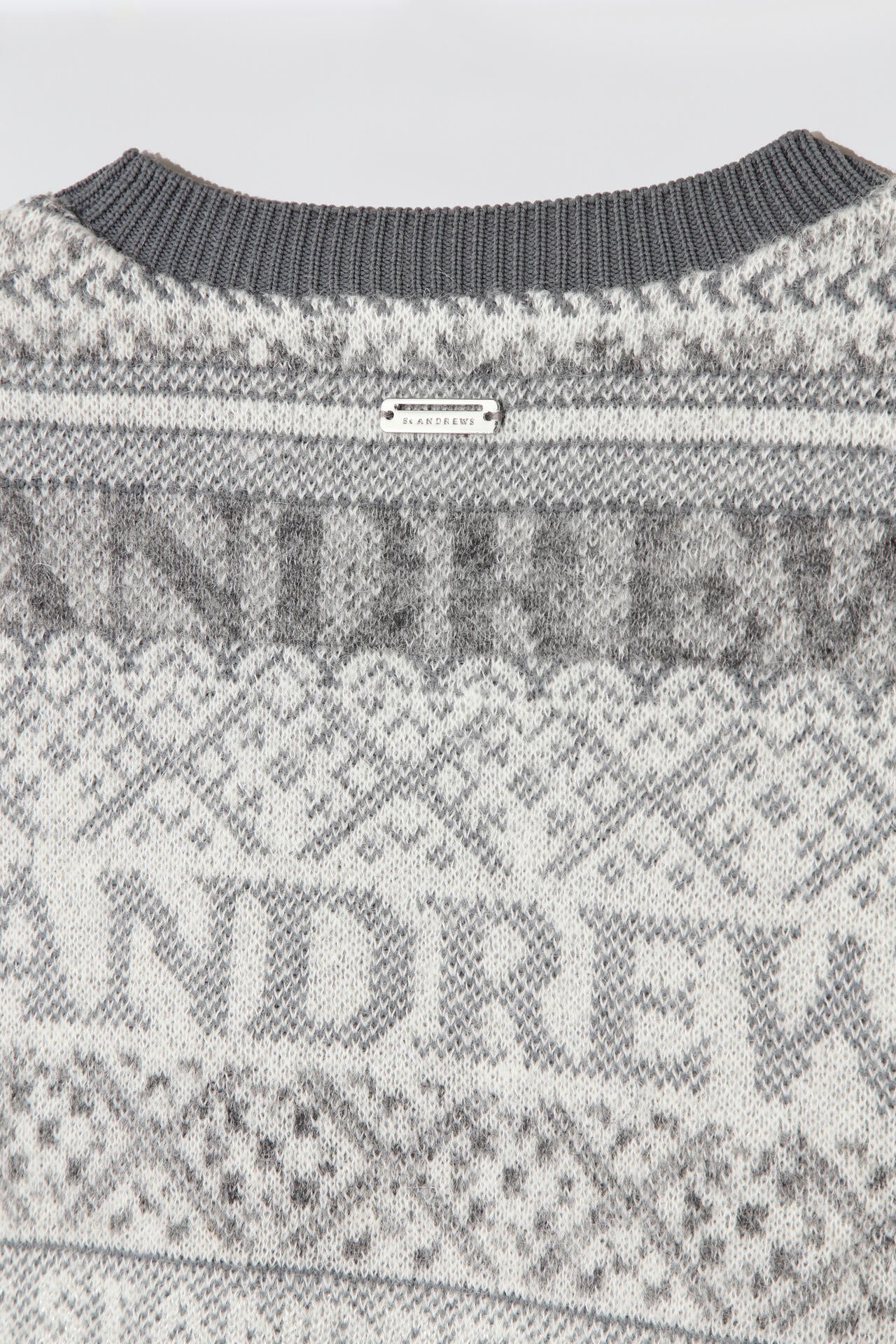 ボーダーノルディックジャガード クルーネックニットプルオーバー