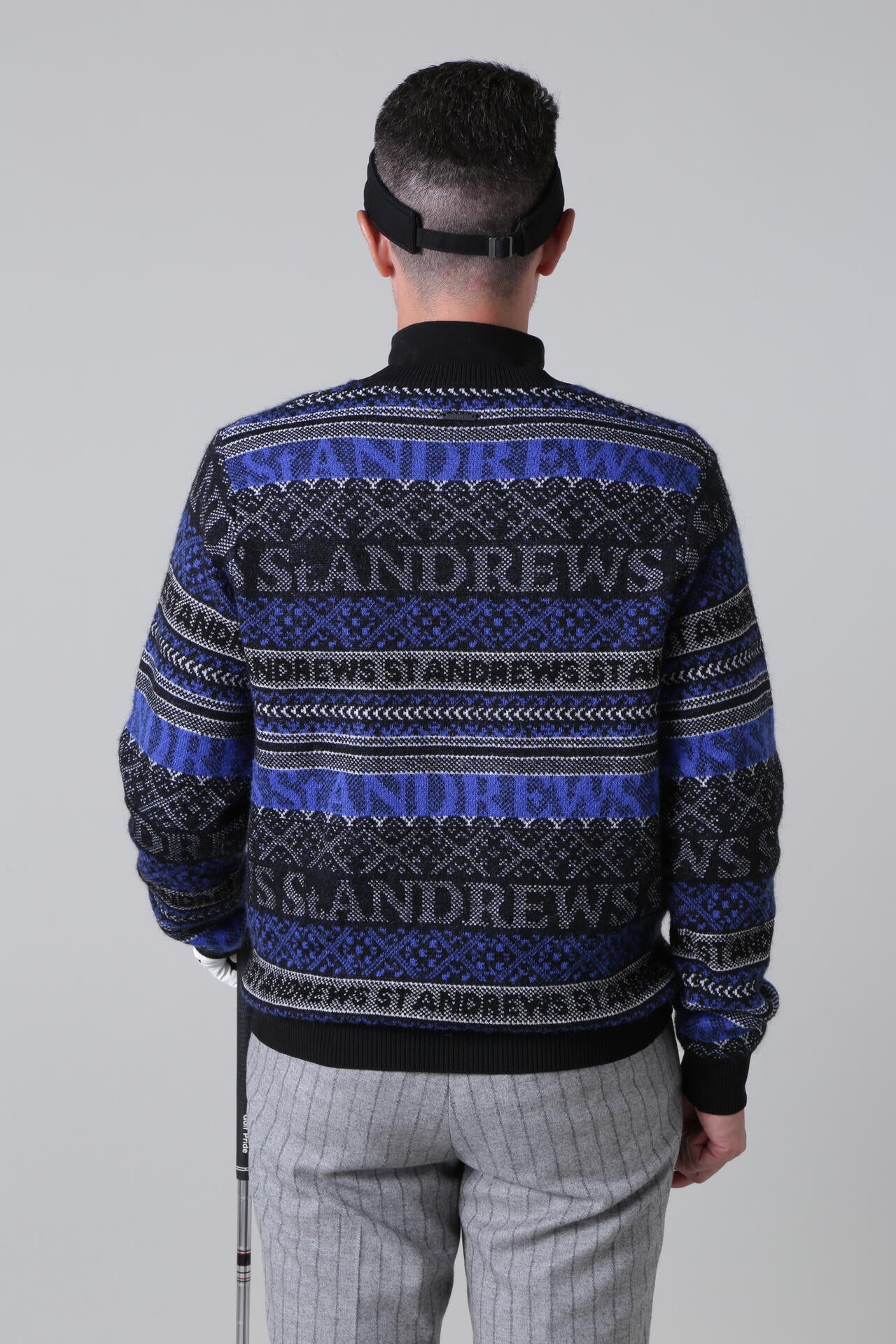 ST ANDREWS セーター LL 新品タグ付き ボーダーノルディックジャガード クルーネックニットプルオーバー