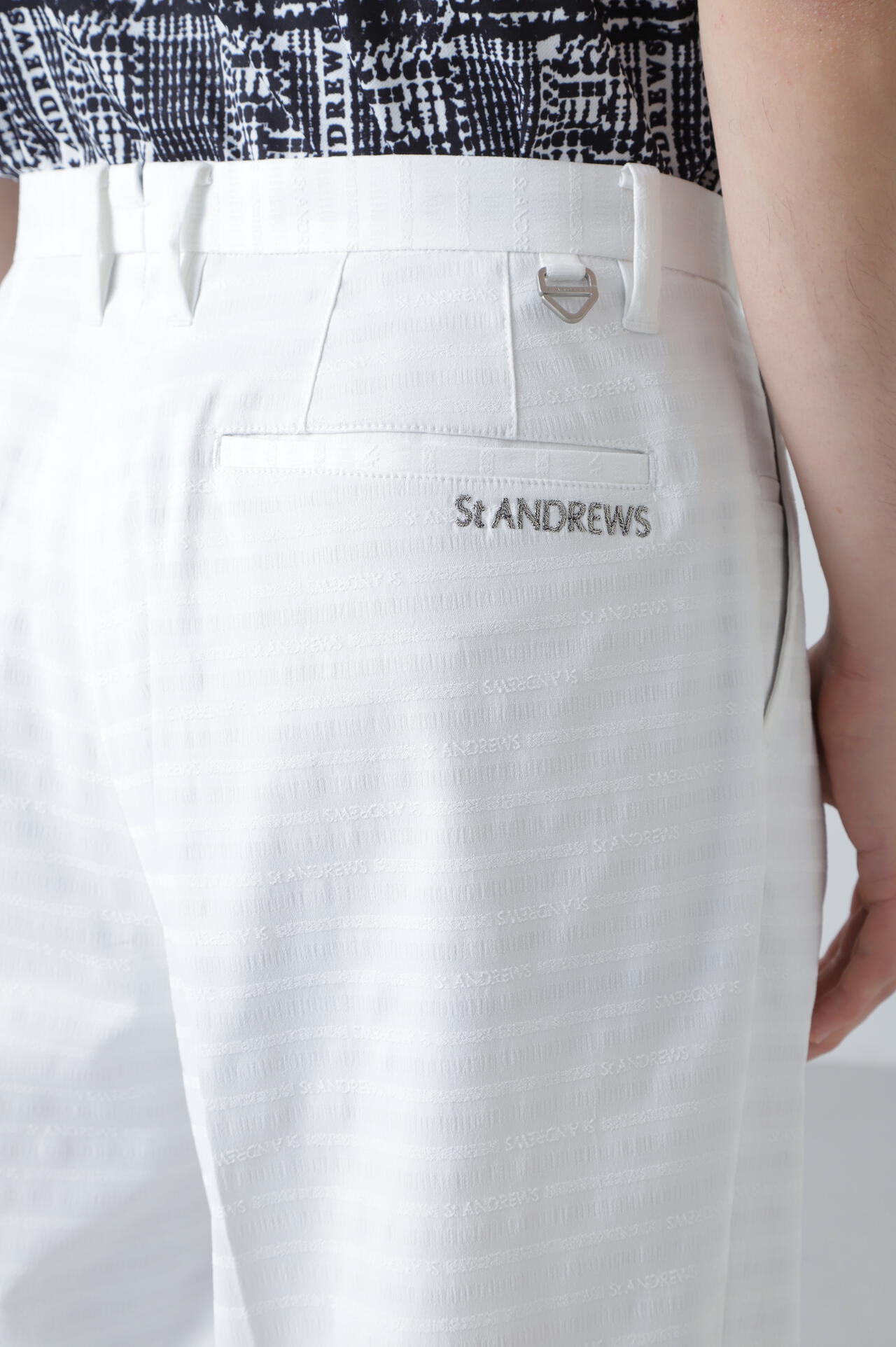 ロゴボーダージャガード 2タック入りワイドパンツ (MENS) | St ANDREWS