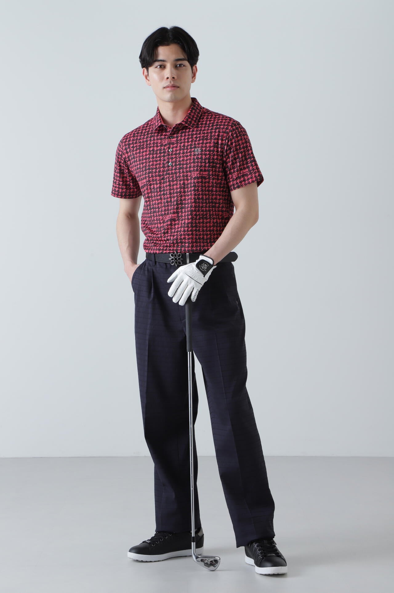 千鳥プリント 半袖ポロシャツ (MENS)