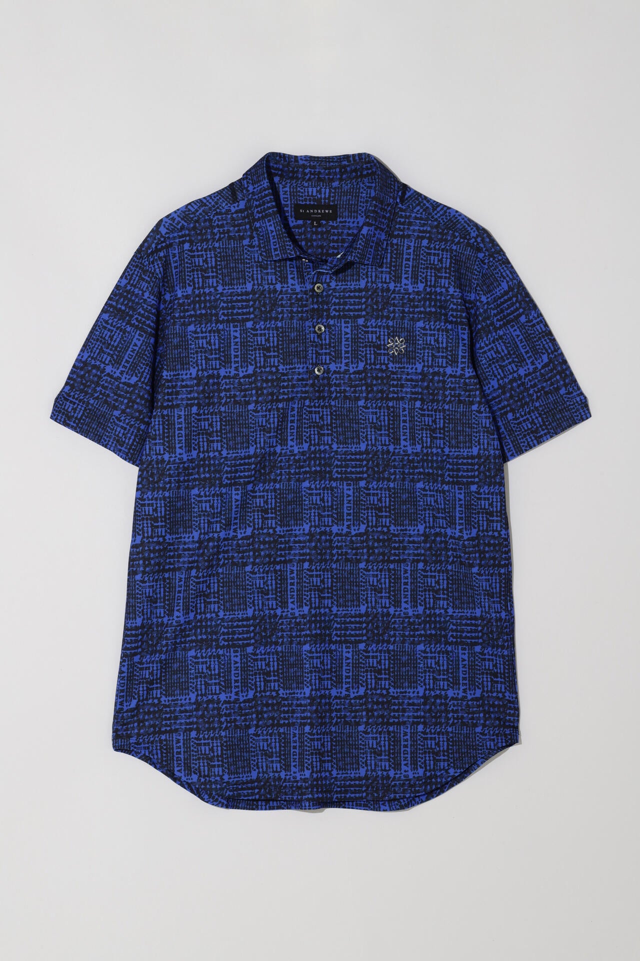 グレンチェックプリント 半袖ポロシャツ (MENS)