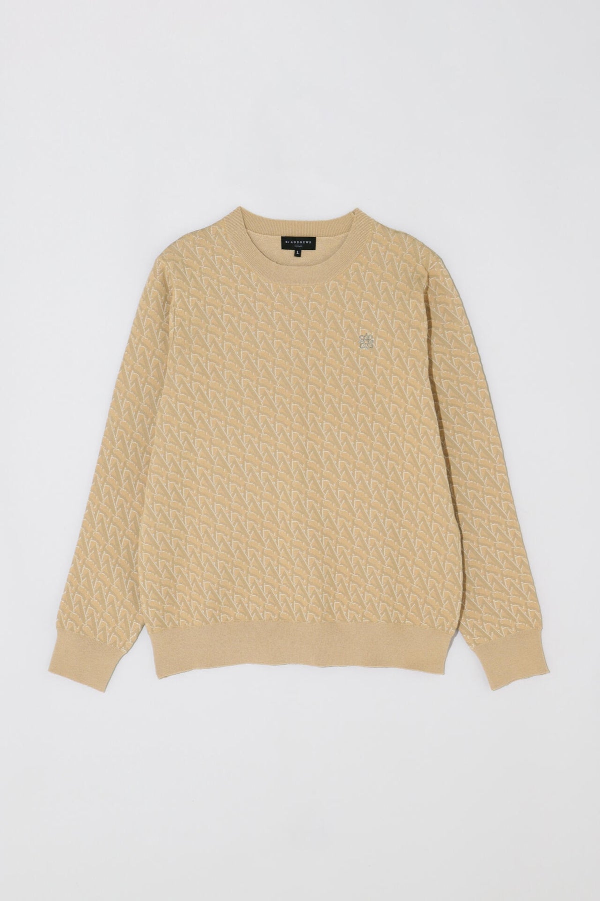 14G STAロゴジャガード クルーネックニットプルオーバー (MENS)