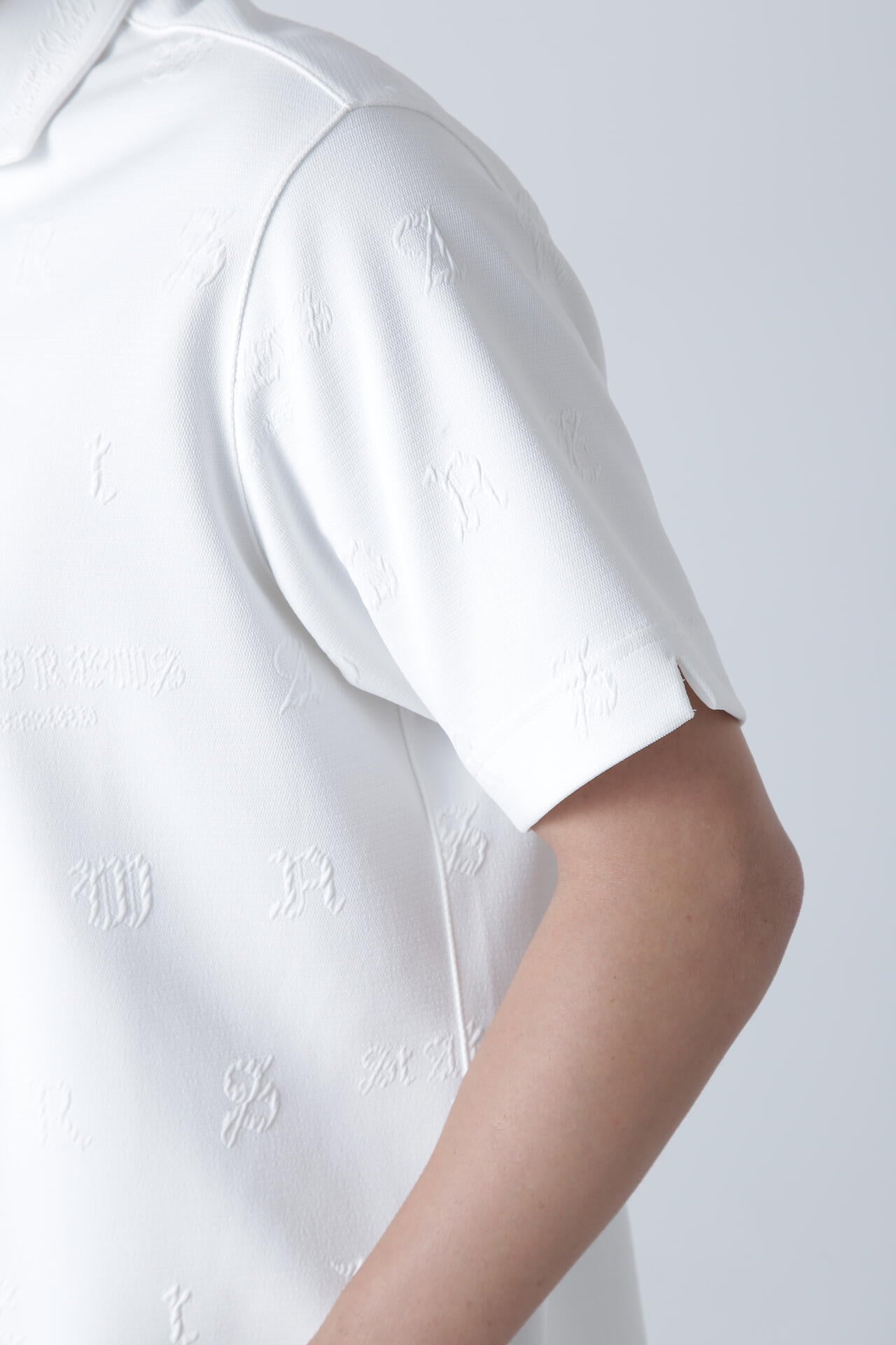 ふくれジャガードロゴ半袖ポロシャツ (MENS)