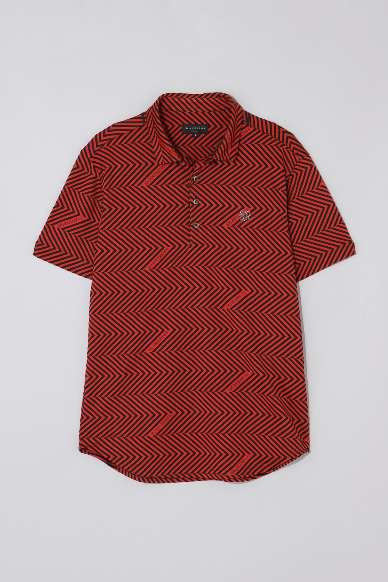 ジグザグ柄ジャガード半袖ポロシャツ (MENS) | St ANDREWS（セント