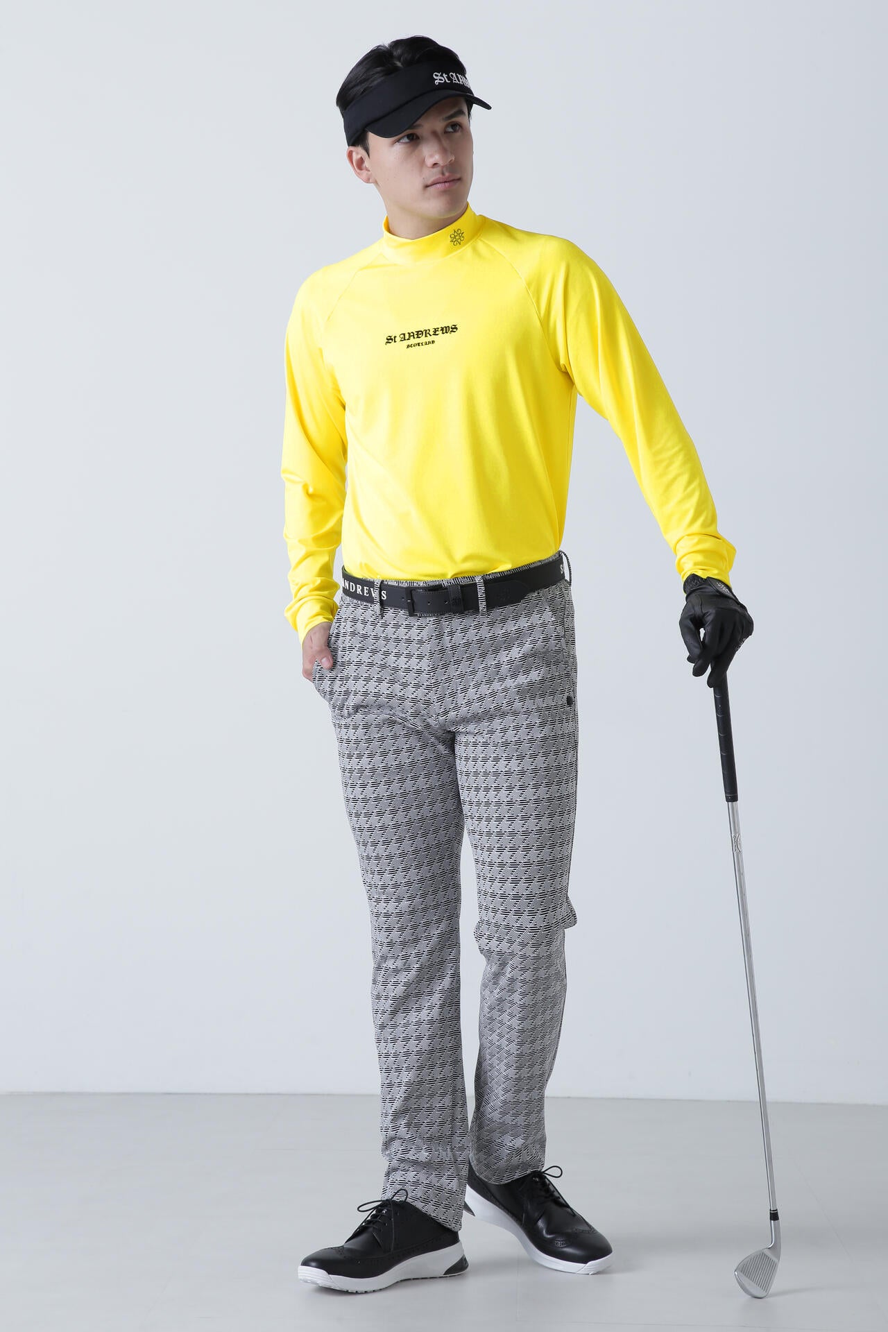 カチオンポリエステルベア天長袖ハイネックカットソー (MENS)