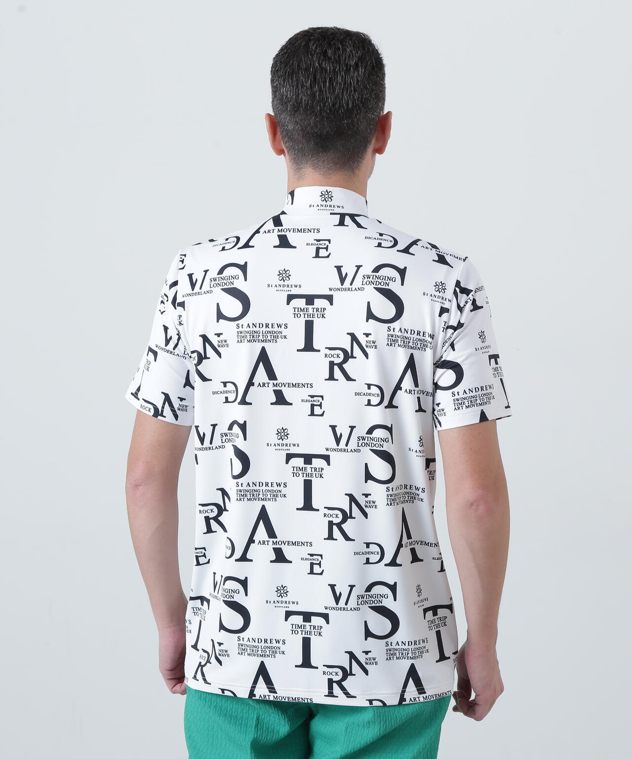 C2Cコンセプト柄ベア天半袖ハイネック (MENS)