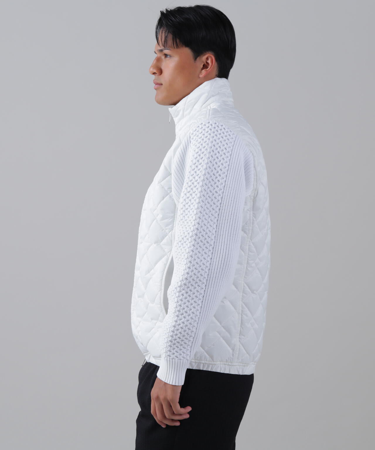 ドットストレッチキルト袖ニットブルゾン (MENS) | St ANDREWS（セント