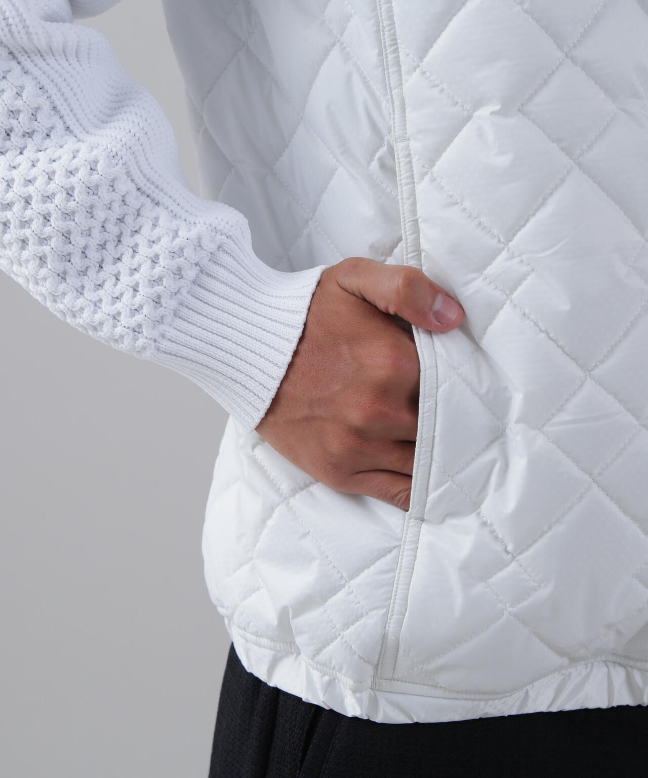 ドットストレッチキルト袖ニットブルゾン (MENS) | St ANDREWS（セント