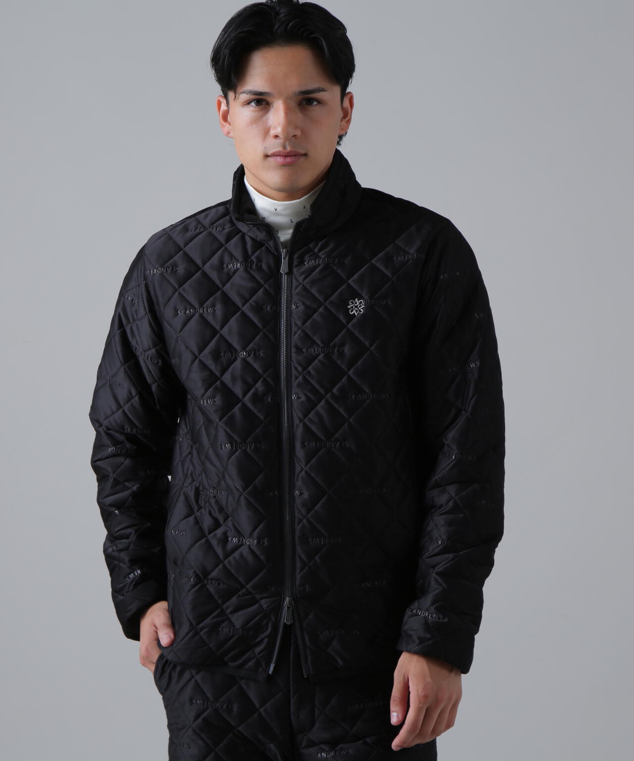 St.ANDREWS セントアンドリュース 中綿ジャケット 軽量 ブラック系 ロゴピンソニック中綿ブルゾン (MENS) | St ANDREWS（セント