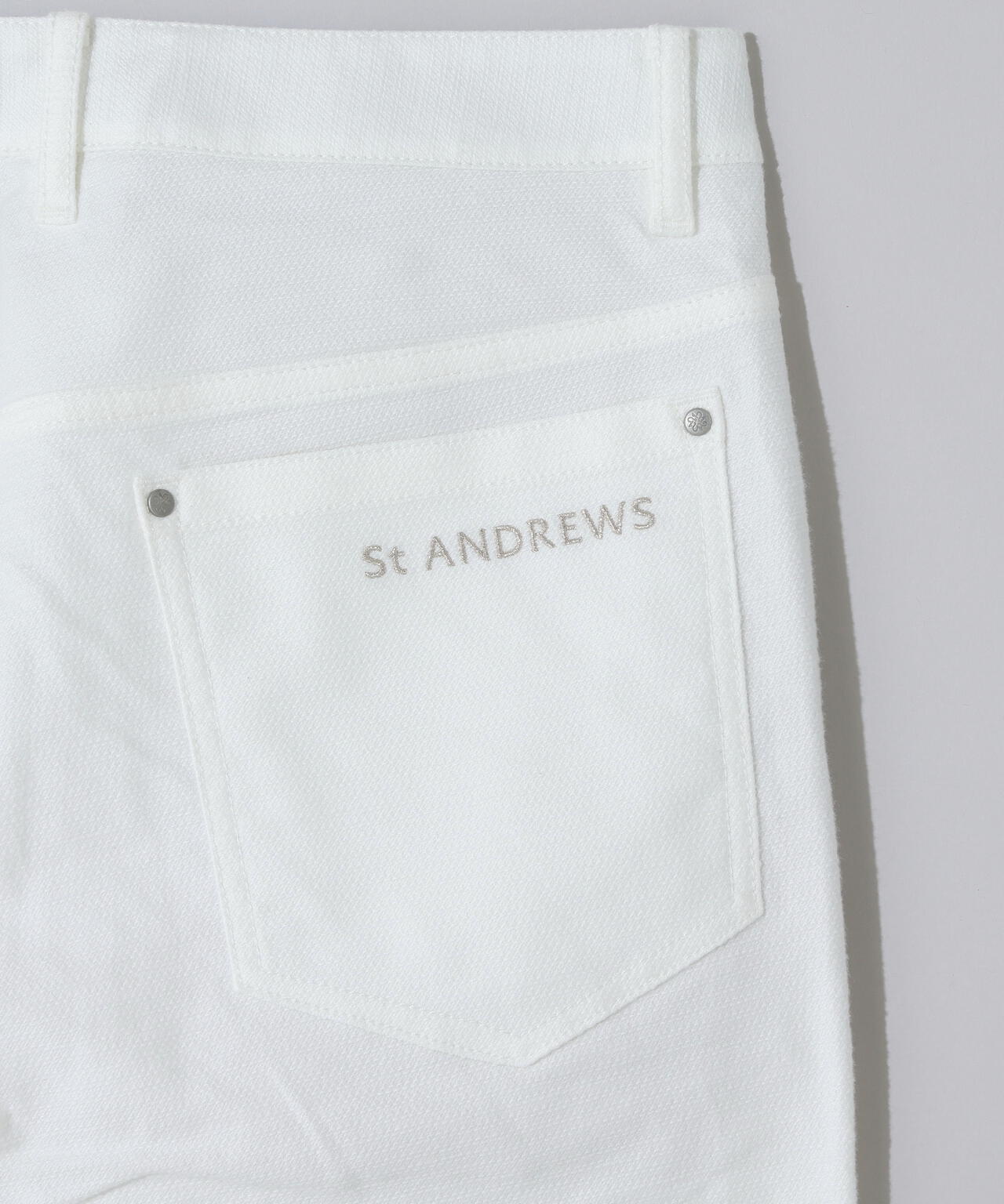 新品正規品【セントアンドリュース/M】ボンディングパンツ 裏起毛¥22000白 042-4131551-01.jpg