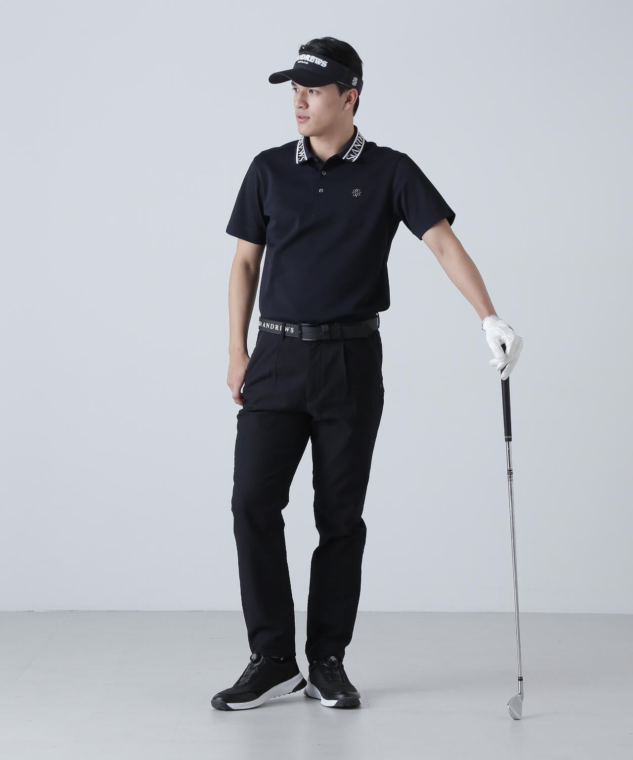 ○★新品未使用　St ANDREWS　クロッシングロゴジャガードパンツ　M　黒 サッカージオメトリックジャガードパンツ (MENS) | St ANDREWS（セント