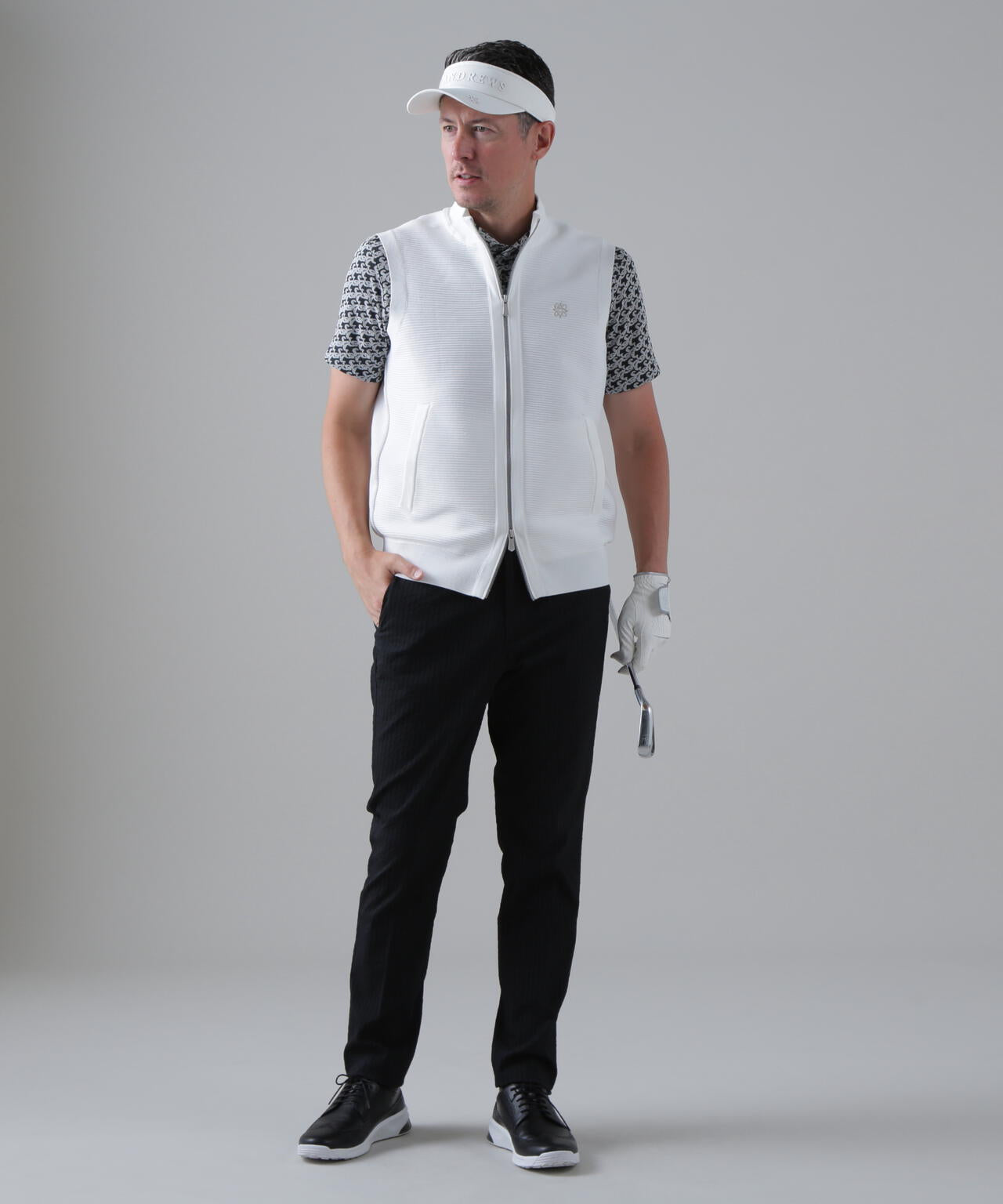 ドットストライプジャカード レギュラーテーパードパンツ (MENS)