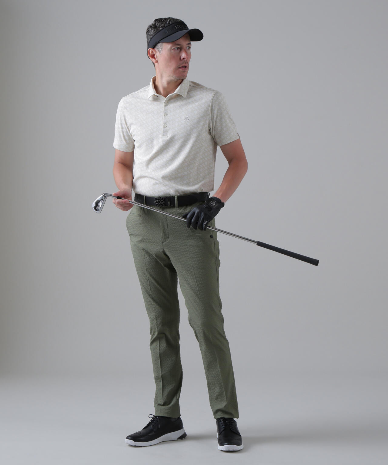 ドットストライプジャカード レギュラーテーパードパンツ (MENS)