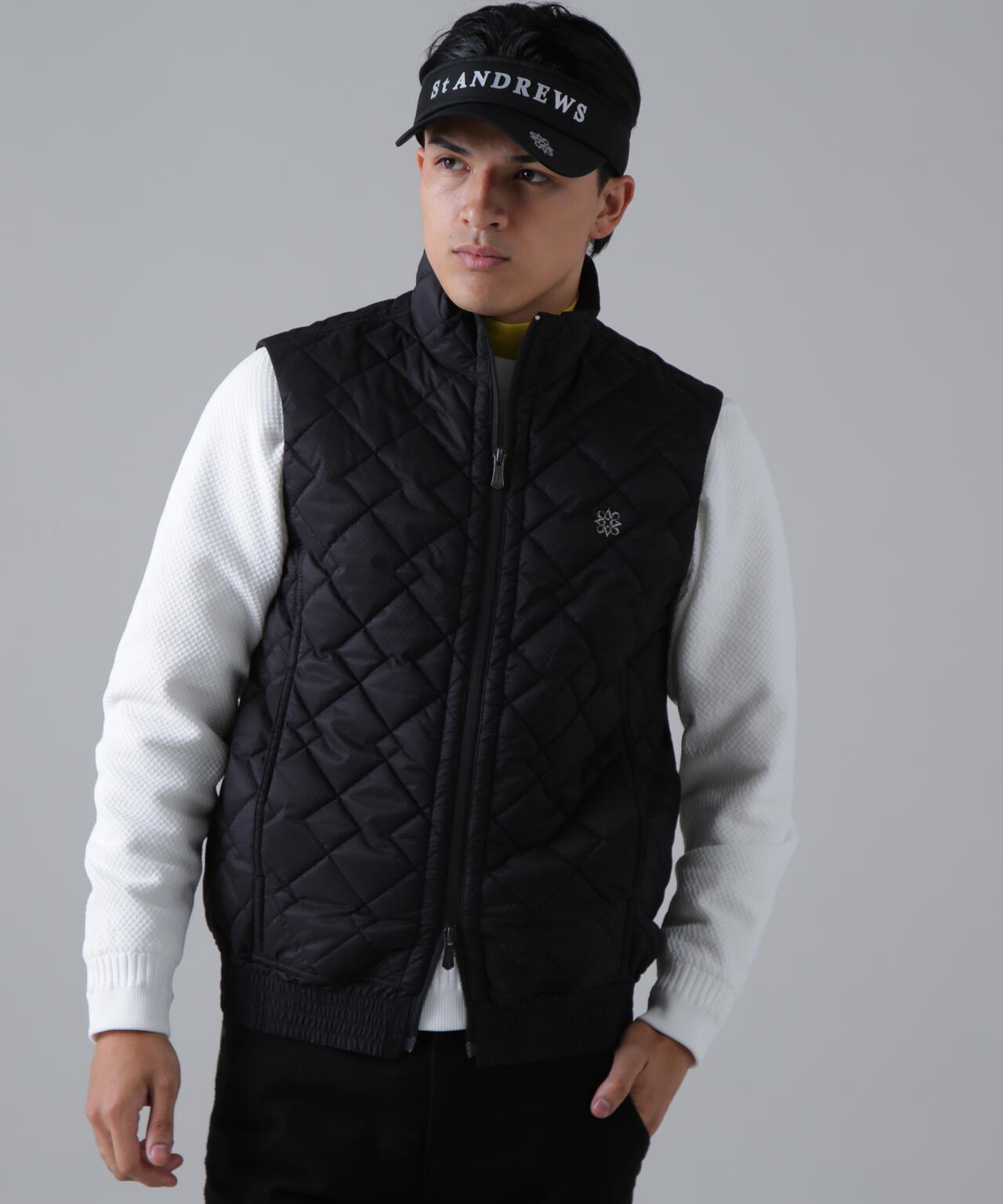 ドットストレッチキルトフルジップベスト (MENS)