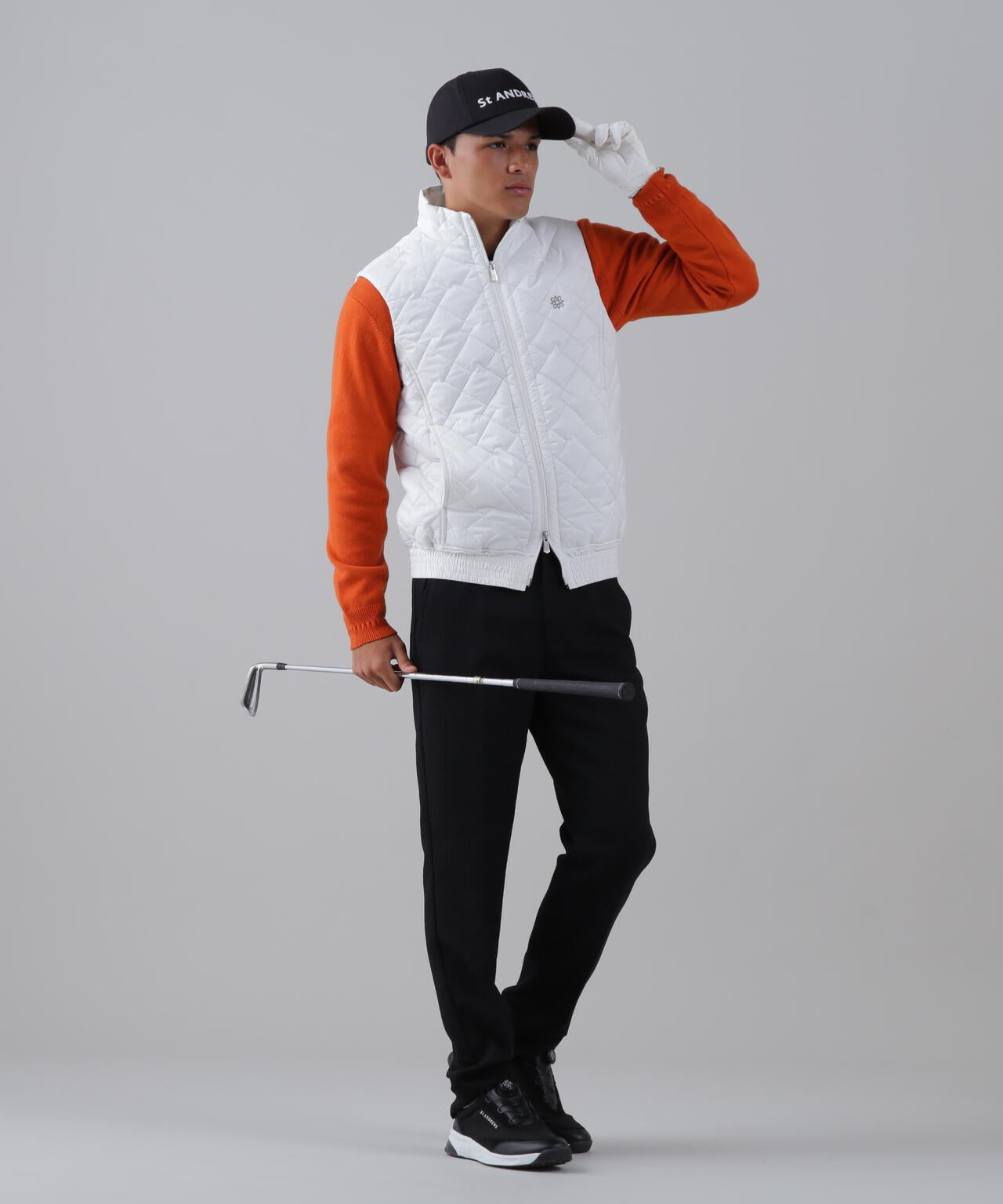 ドットストレッチキルトフルジップベスト (MENS) | St ANDREWS