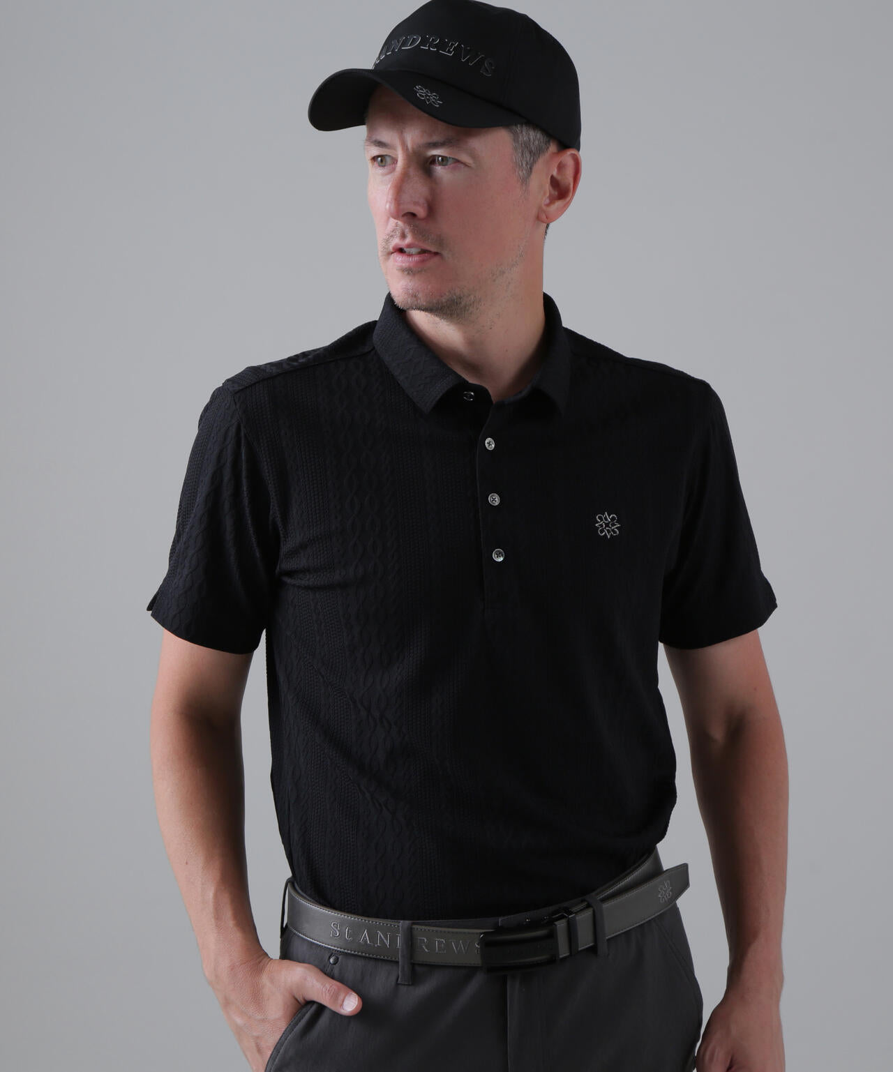 縄柄リンクス半袖シャツ (MENS)