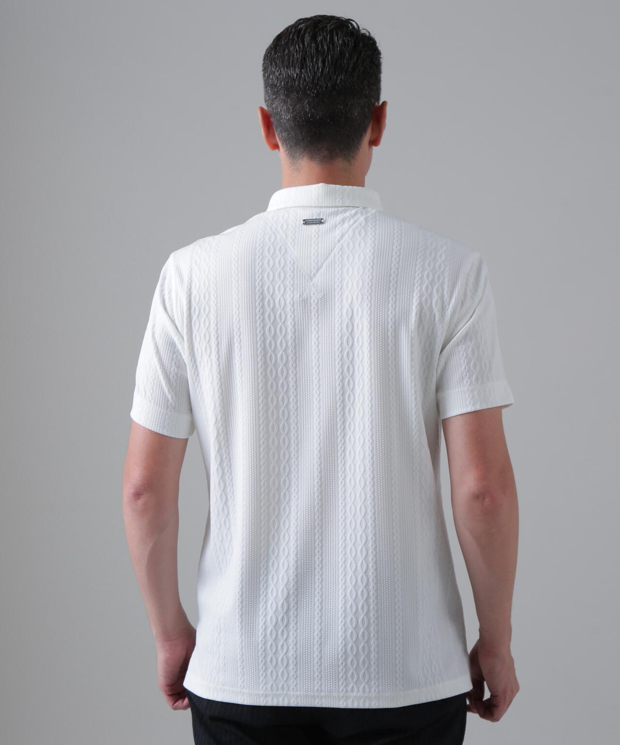 縄柄リンクス半袖シャツ (MENS)