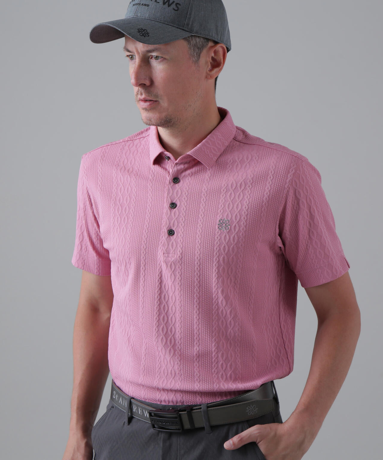 縄柄リンクス半袖シャツ (MENS)