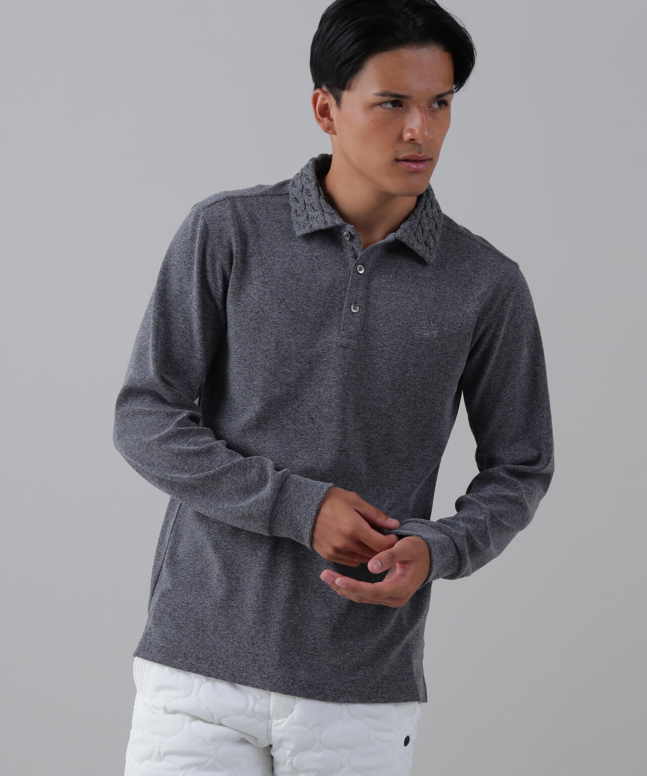 パイル長袖ポロシャツ (MENS)