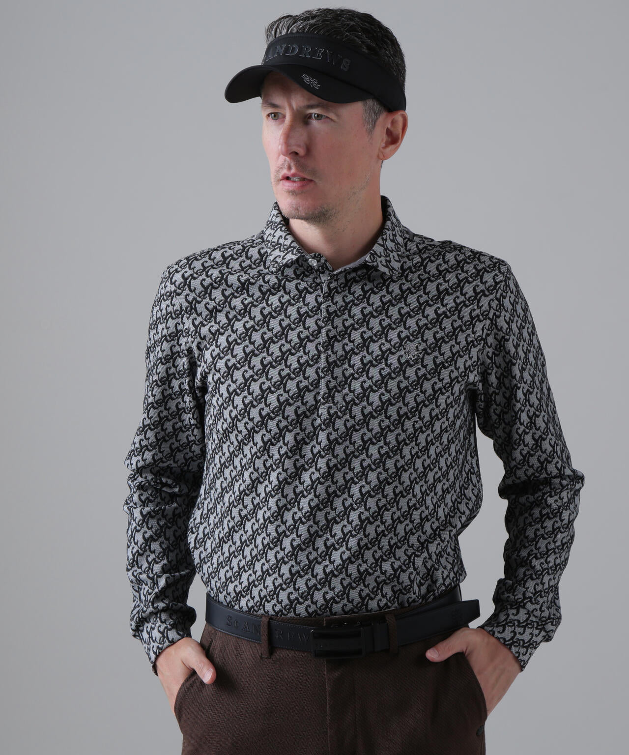 SAロゴふくれジャガード長袖シャツ (MENS)