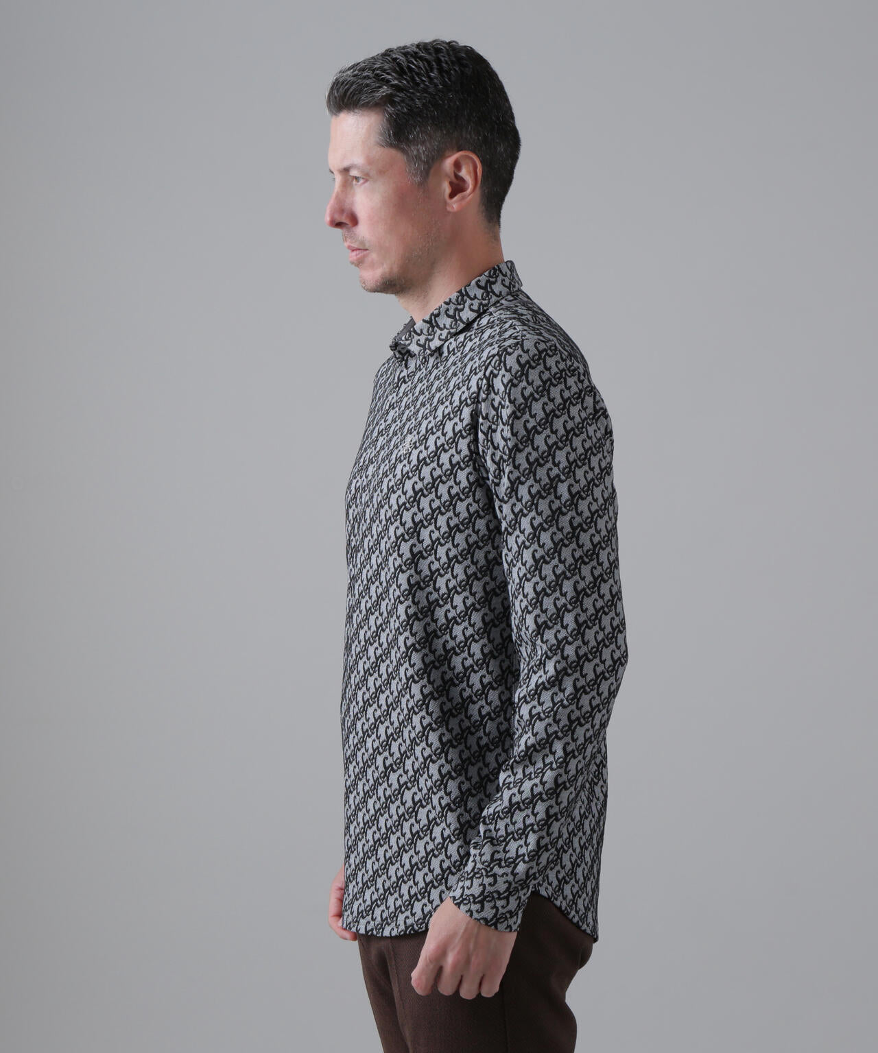 SAロゴふくれジャガード長袖シャツ (MENS)