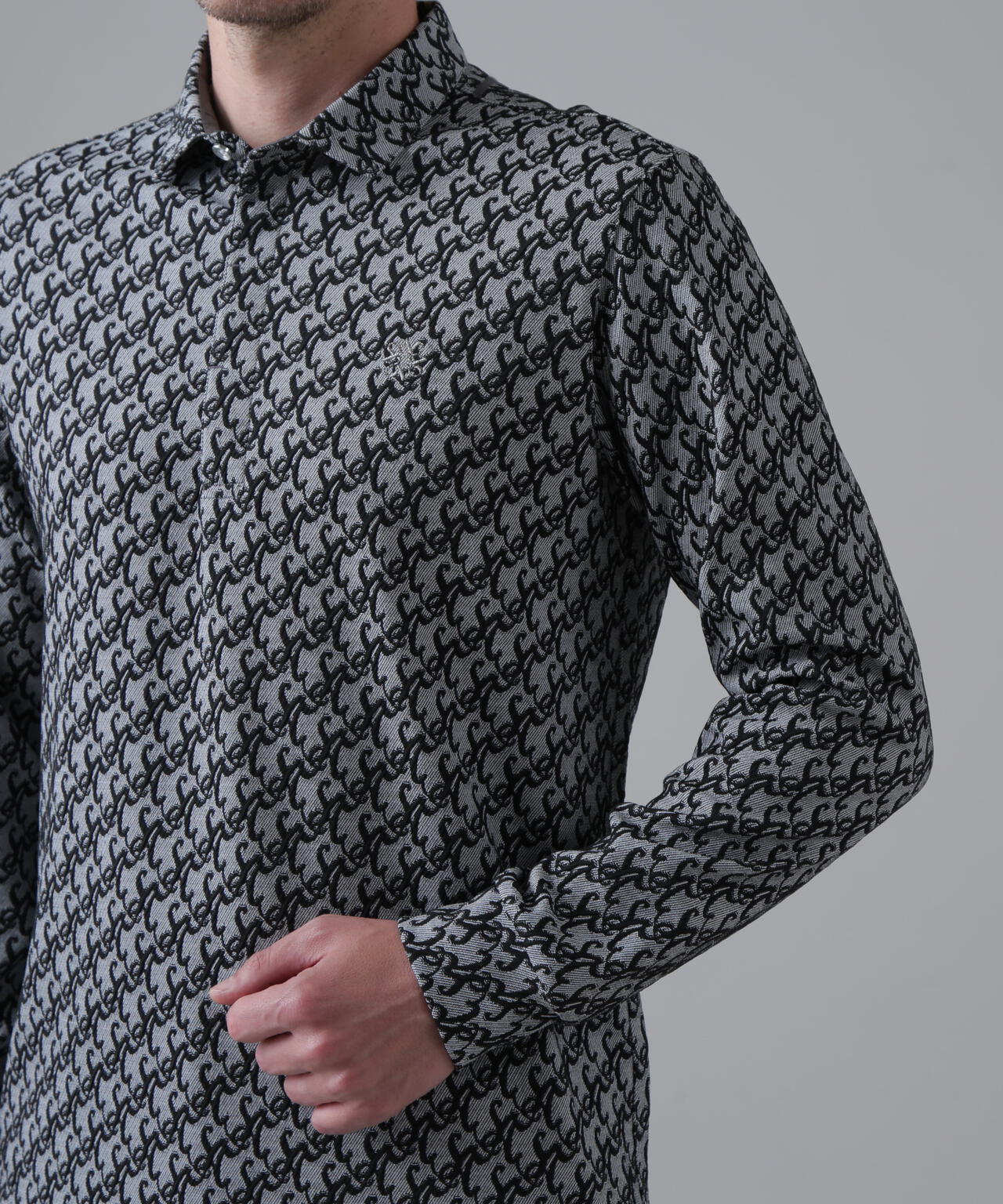 SAロゴふくれジャガード長袖シャツ (MENS)