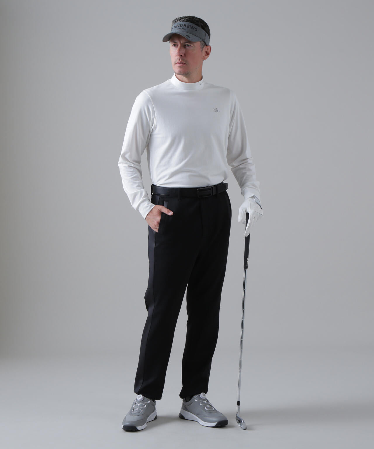 ベア天竺長袖ハイネックカットソー (MENS)