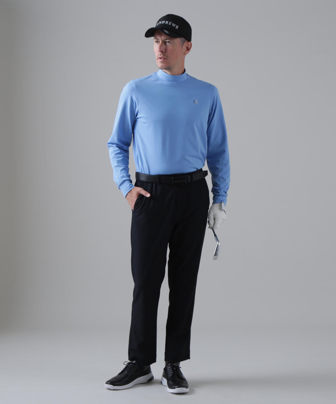 ベア天竺長袖ハイネックカットソー (MENS)