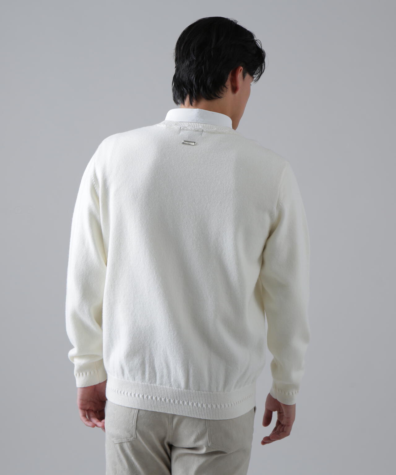 9G天竺 クルーネックニットプルオーバー (MENS)