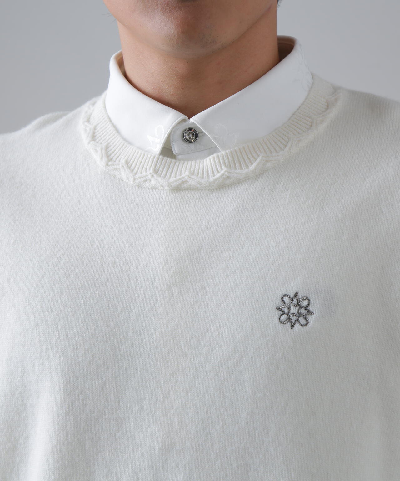 9G天竺 クルーネックニットプルオーバー (MENS)