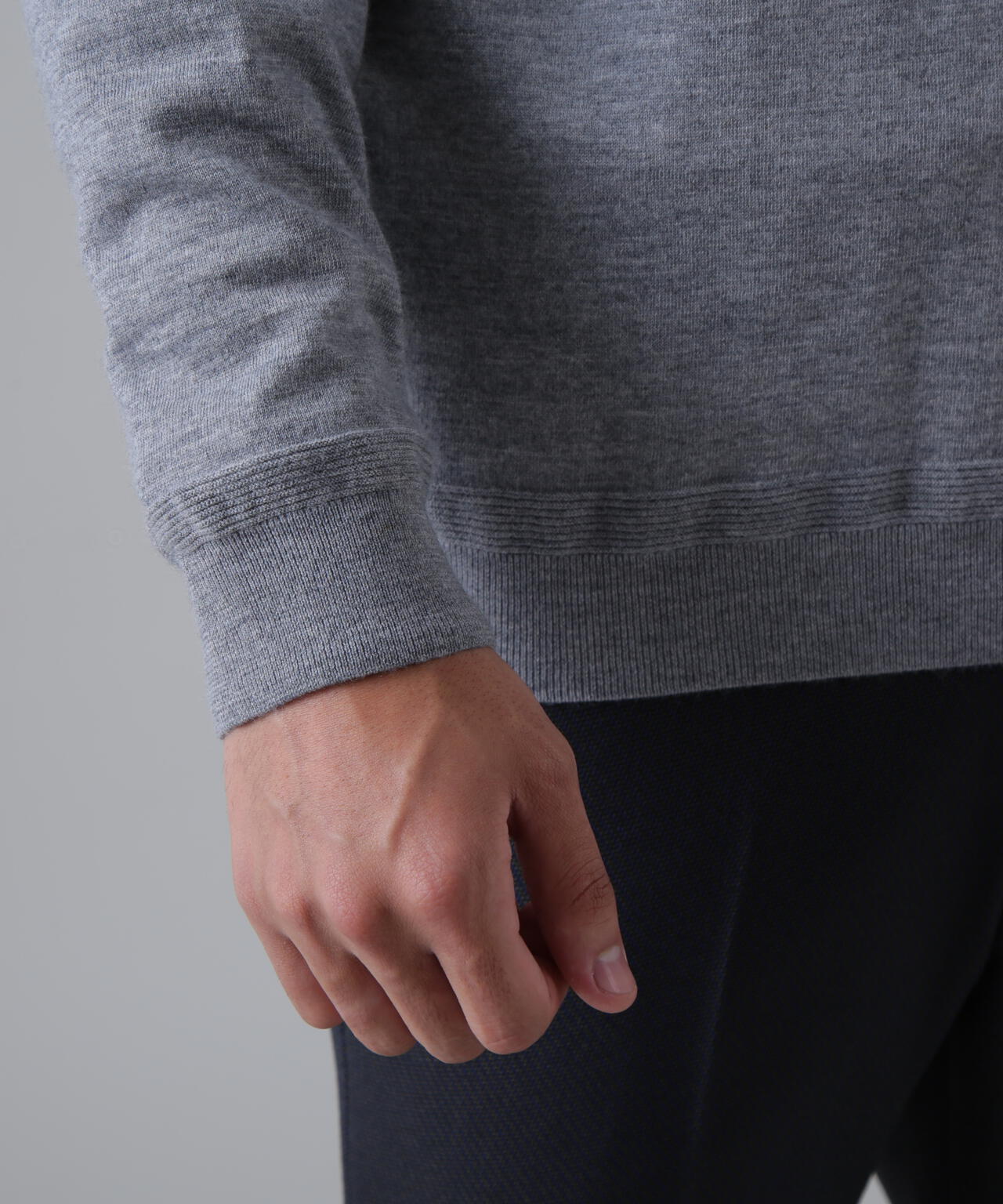 16G天竺クルーネックニットプルオーバー (MENS)