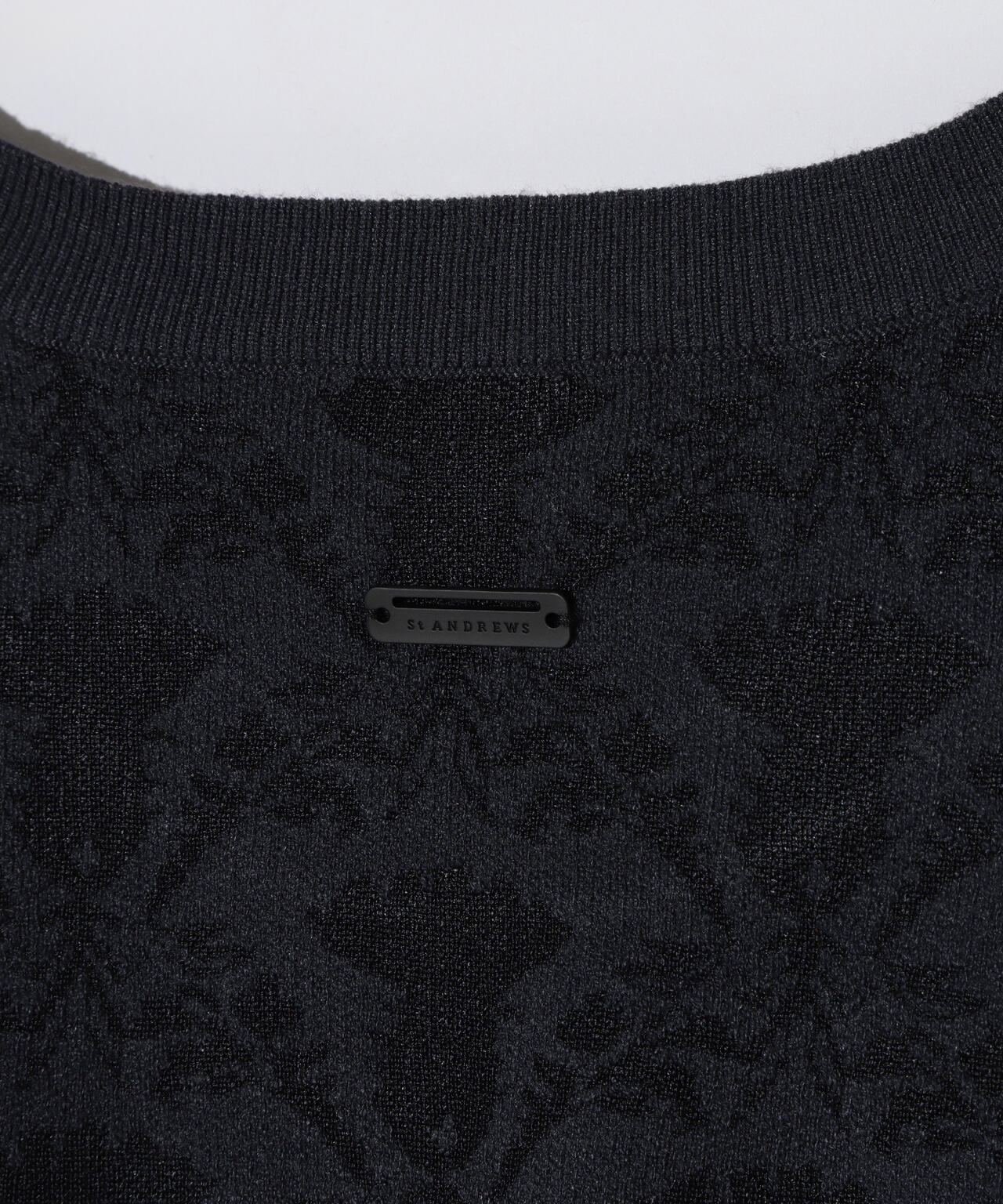 14Gアザミダマスクジャガードクルーネックニットプルオーバー (MENS)