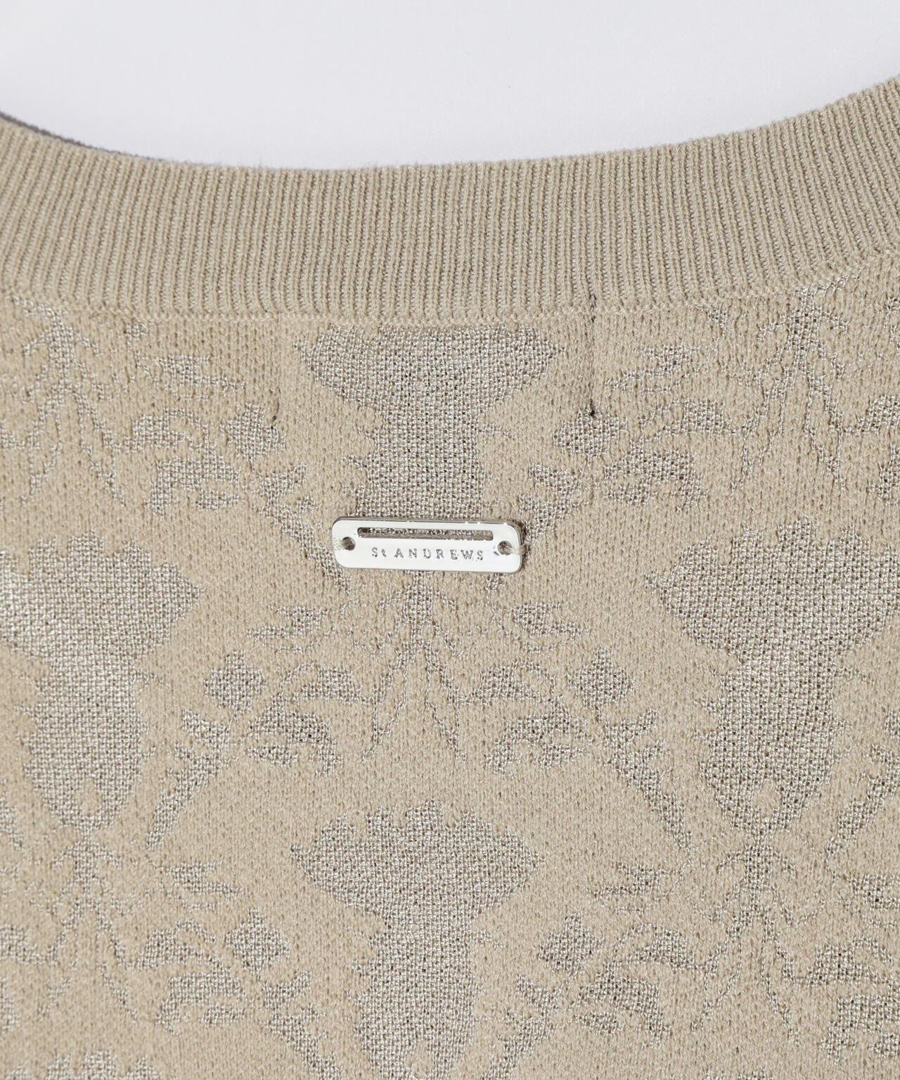 14Gアザミダマスクジャガードクルーネックニットプルオーバー (MENS)