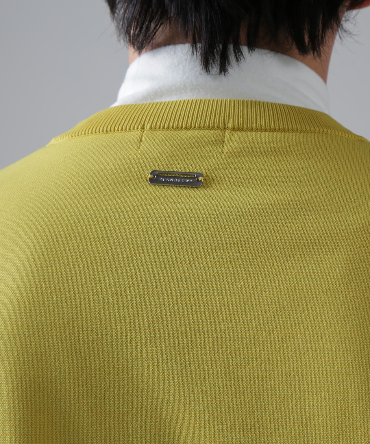 12G天竺×リンクス裏地付きクルーネックニットプルオーバー (MENS) | St