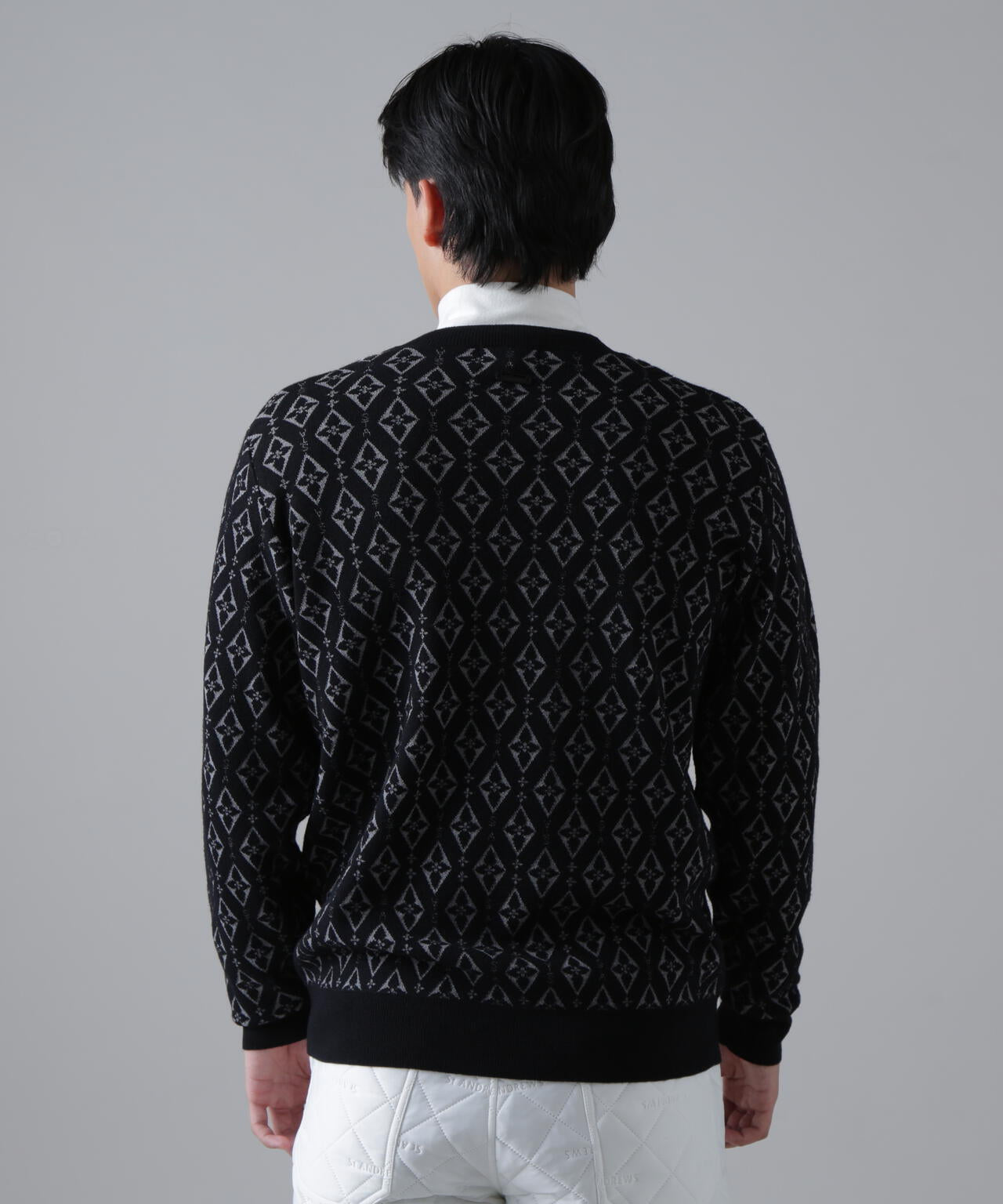 16Gダイヤロゴジャガードクルーネックニットプルオーバー (MENS) | St