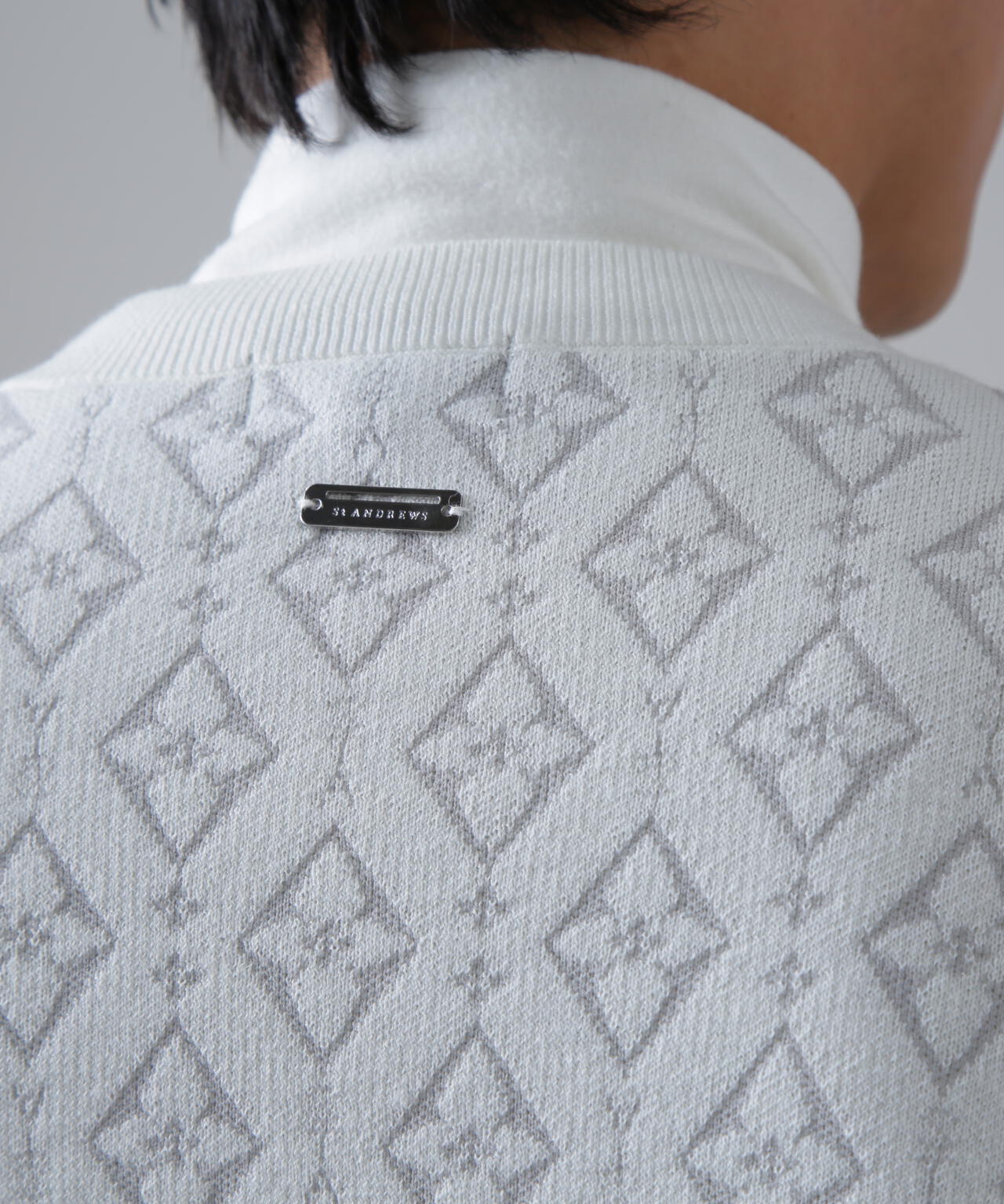 16Gダイヤロゴジャガードクルーネックニットプルオーバー (MENS)