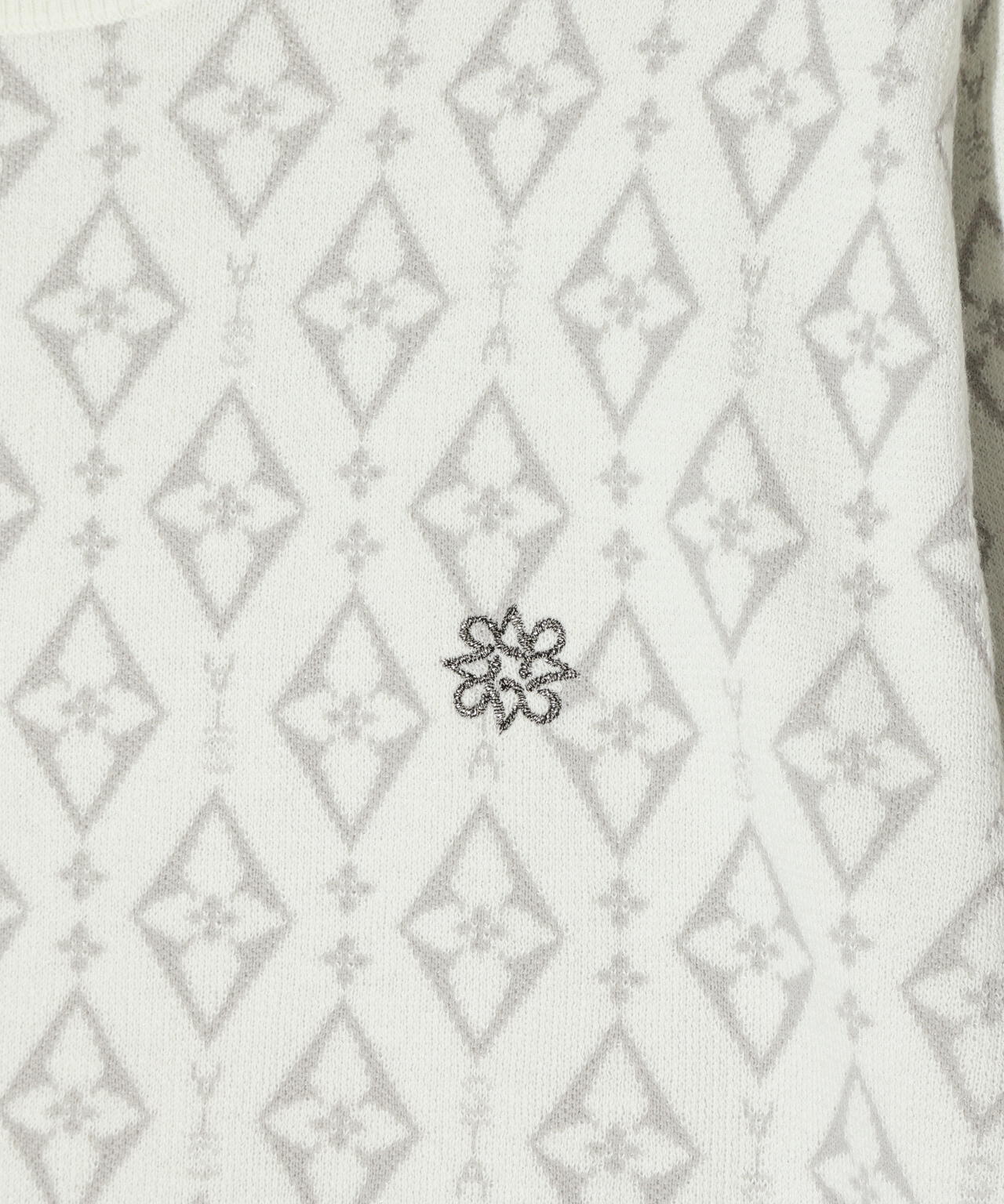 16Gダイヤロゴジャガードクルーネックニットプルオーバー (MENS)