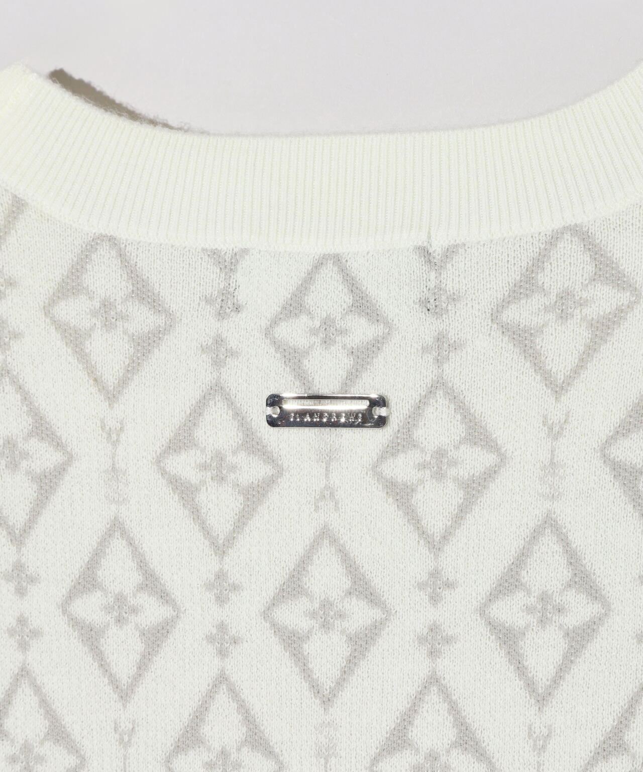 16Gダイヤロゴジャガードクルーネックニットプルオーバー (MENS)