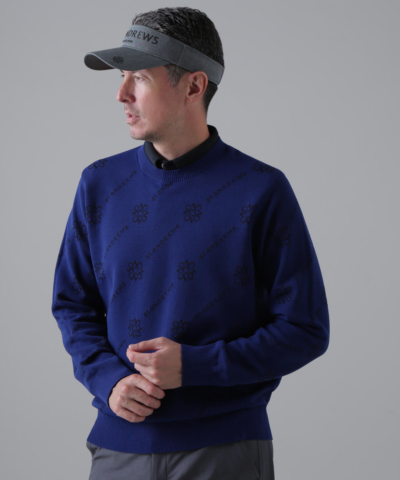 14Gロゴケルトジャガードクルーネックニットプルオーバー (MENS)