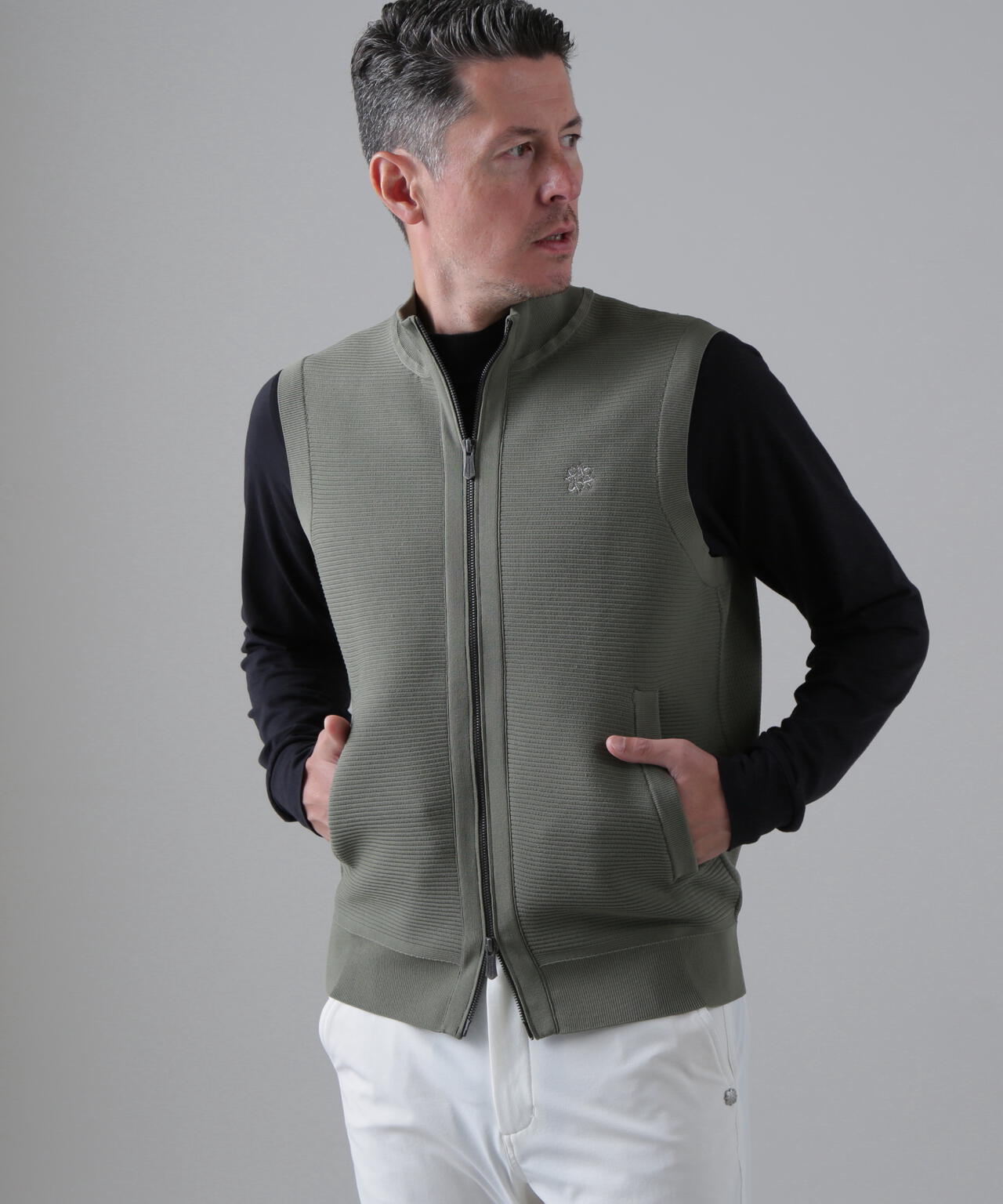 14Gフルジップアップニットベスト (MENS) | St ANDREWS（セント