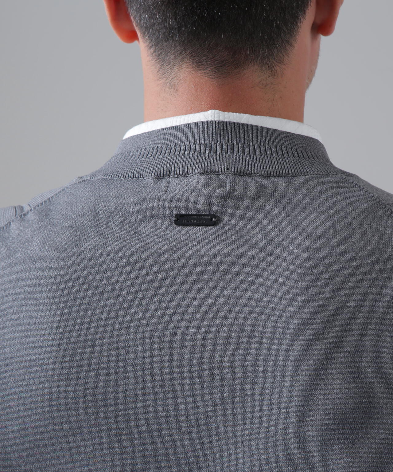 14Ｇ天竺×ケーブル Vネックニットベスト (MENS)